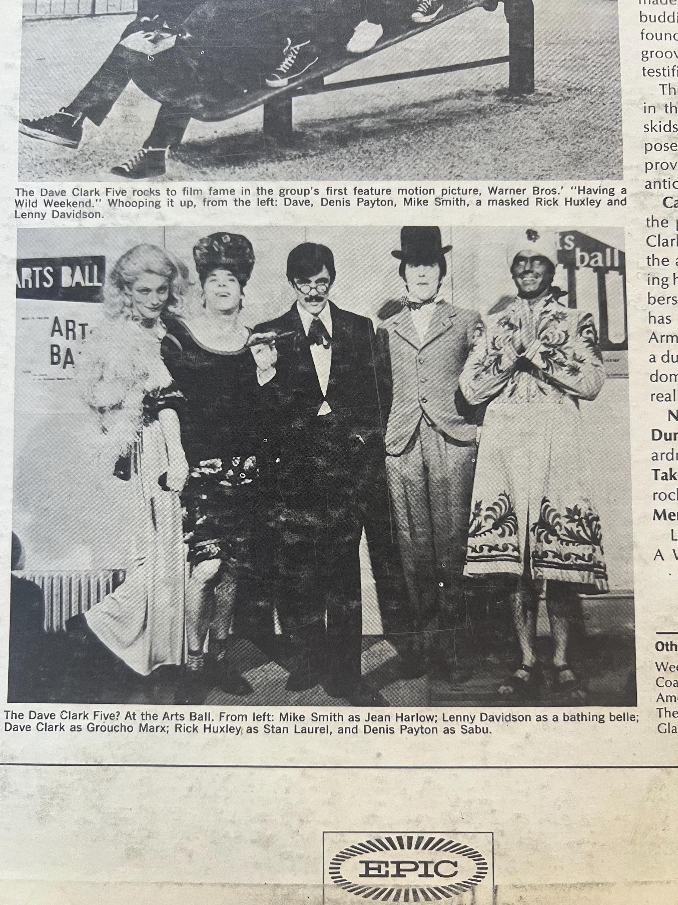 Vintage 1965 Dave Clark Five 'Having A Wild Weekend' LP