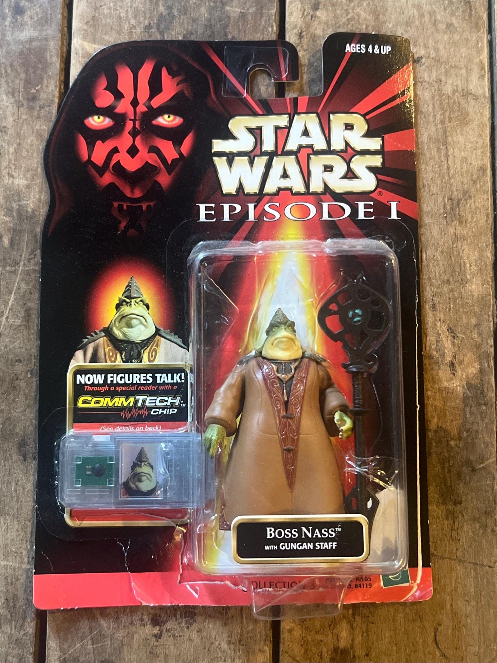 1998 Star Wars Episode 1 Boss Nass Action Figure - Commtech Chip, MOC
