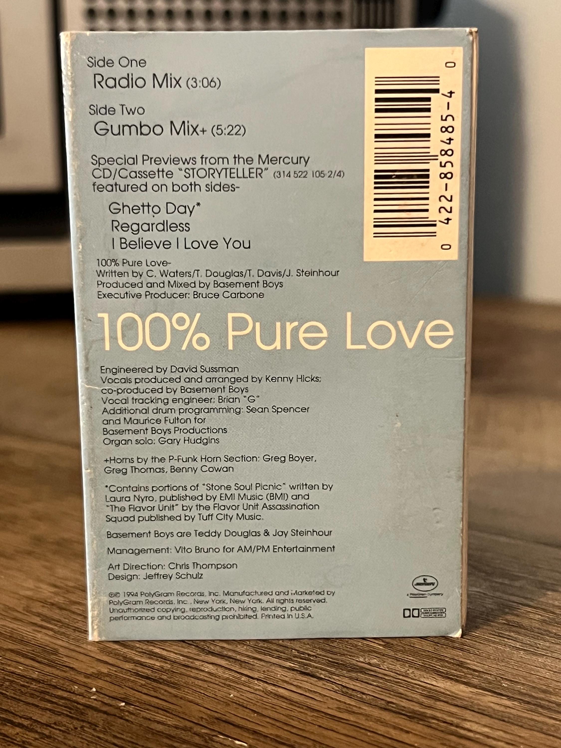 Vintage 1994 Crystal Waters 100% Pure Love Cassette Tape