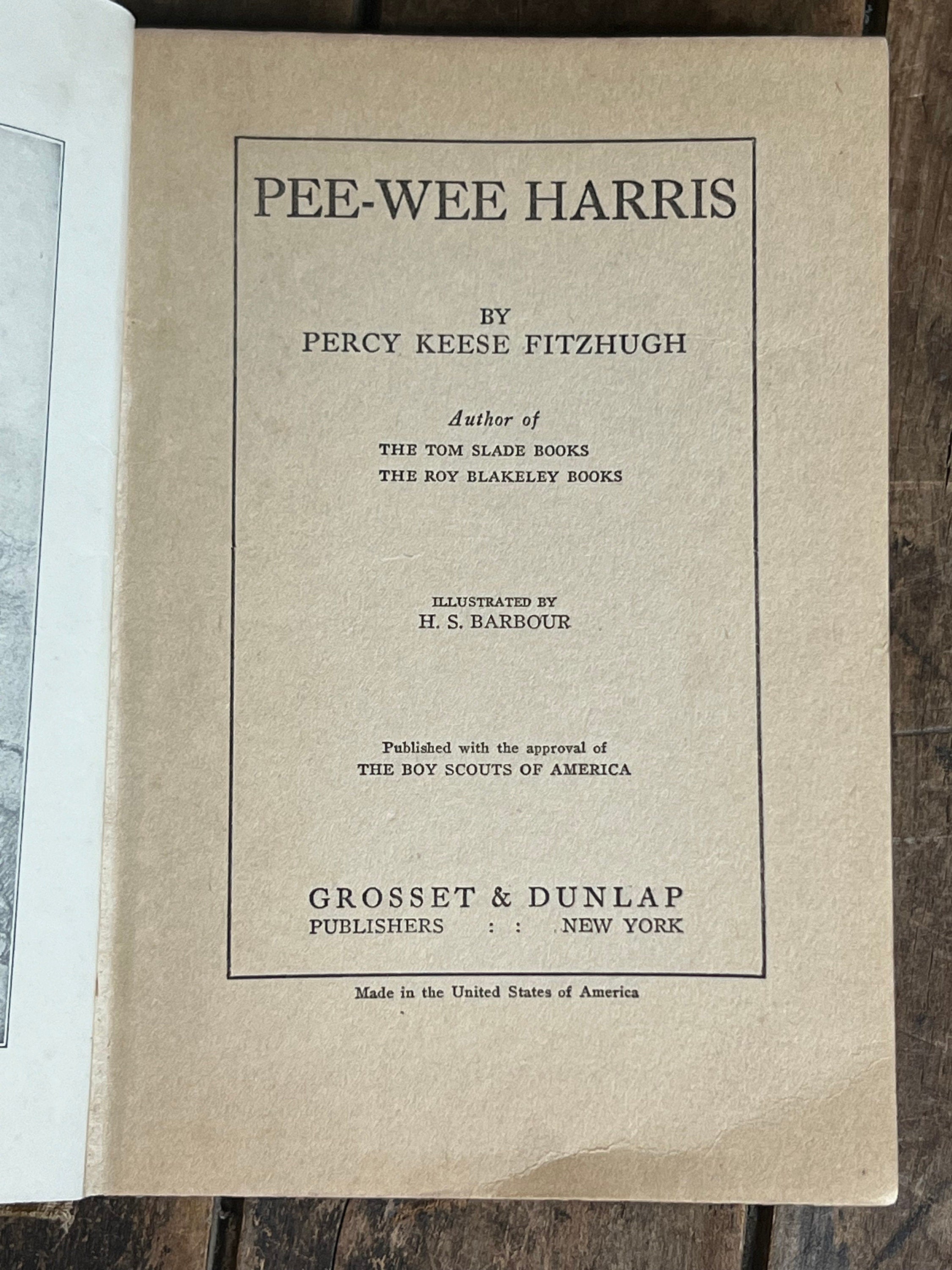 Pee-Wee Harris: 1922 First Edition, Boy Scouts of America Book