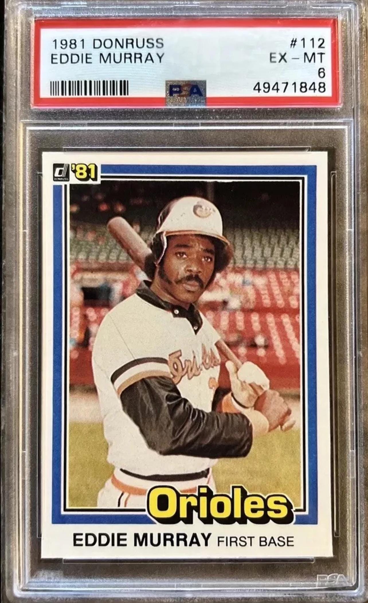 1981 Donruss Eddie Murray Baseball Card - PSA 6 Graded Orioles HOF
