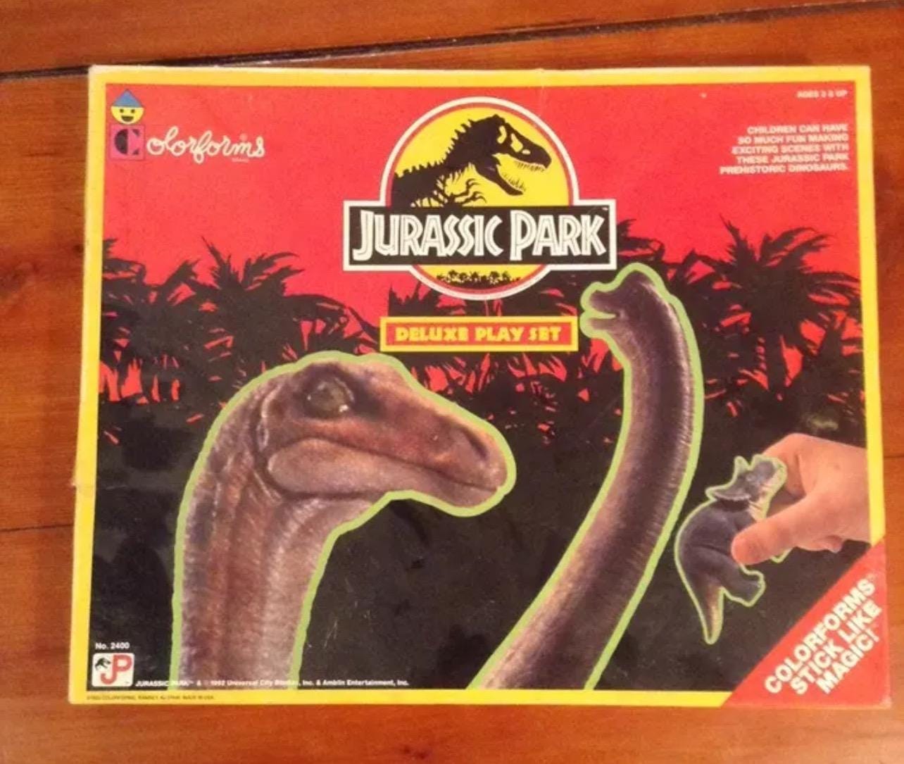 Vintage 1992 Jurassic Park Deluxe Colorforms Playset - Original Box