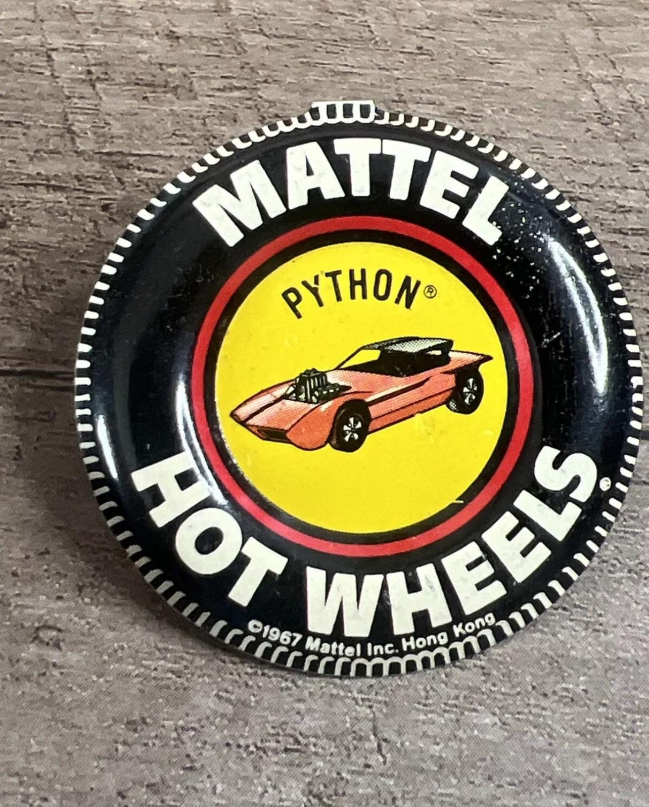 Vintage 1967 Hot Wheels Redline Python - Sweet Sixteen - Die Cast Car & Collector’s Button