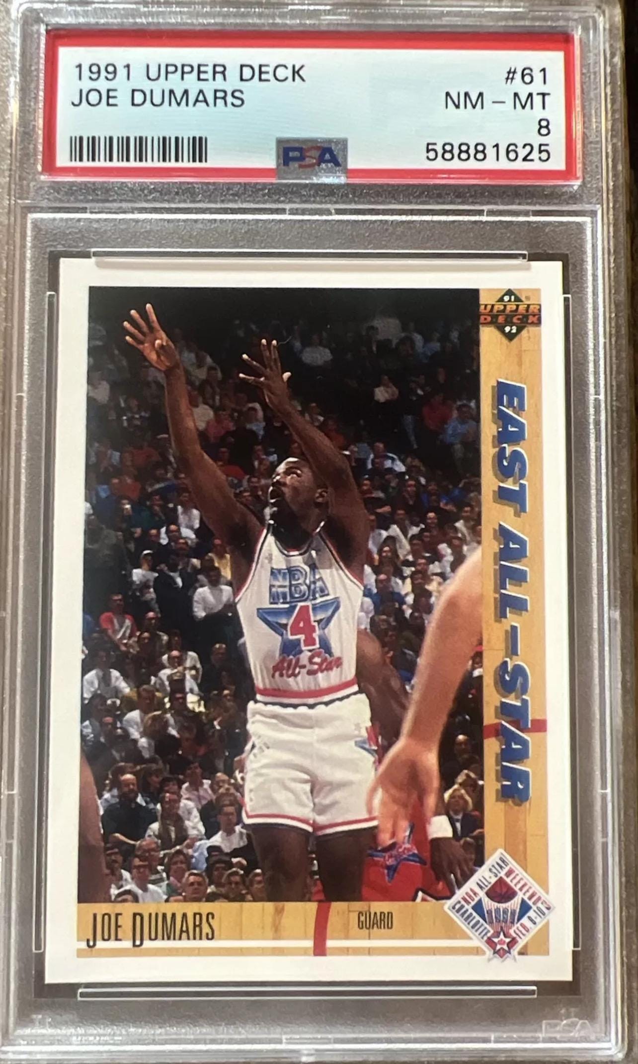 1991 Joe Dumars Upper Deck All-Star Card - PSA 8