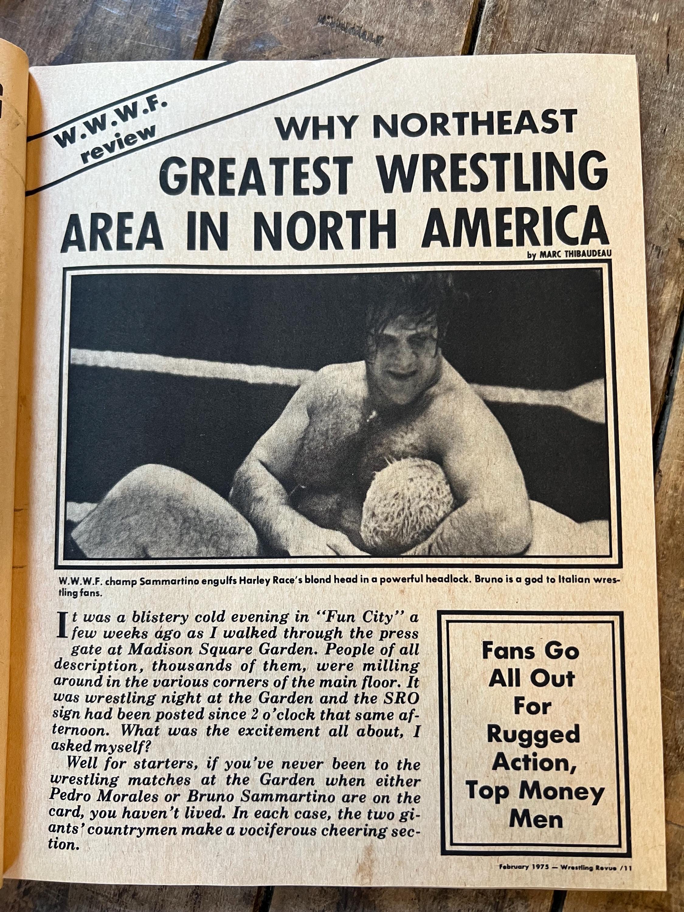 Vintage Wrestling Revue Magazine - February 1975 Issue - Pre WWF/WWE