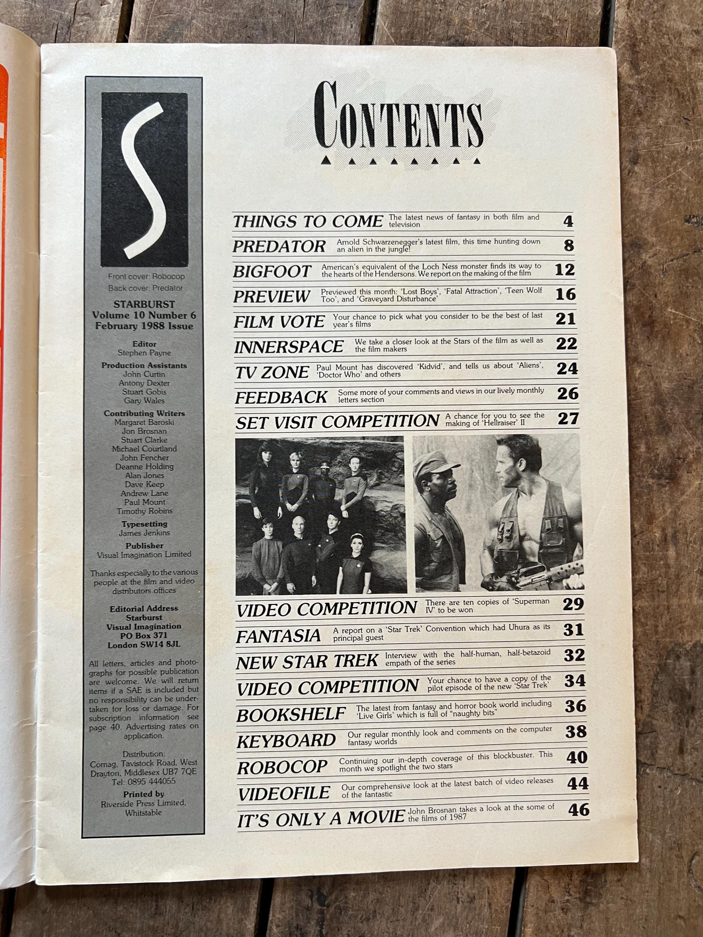 Starburst Magazine - February 1988 Issue - ROBOCOP Cover & Feature