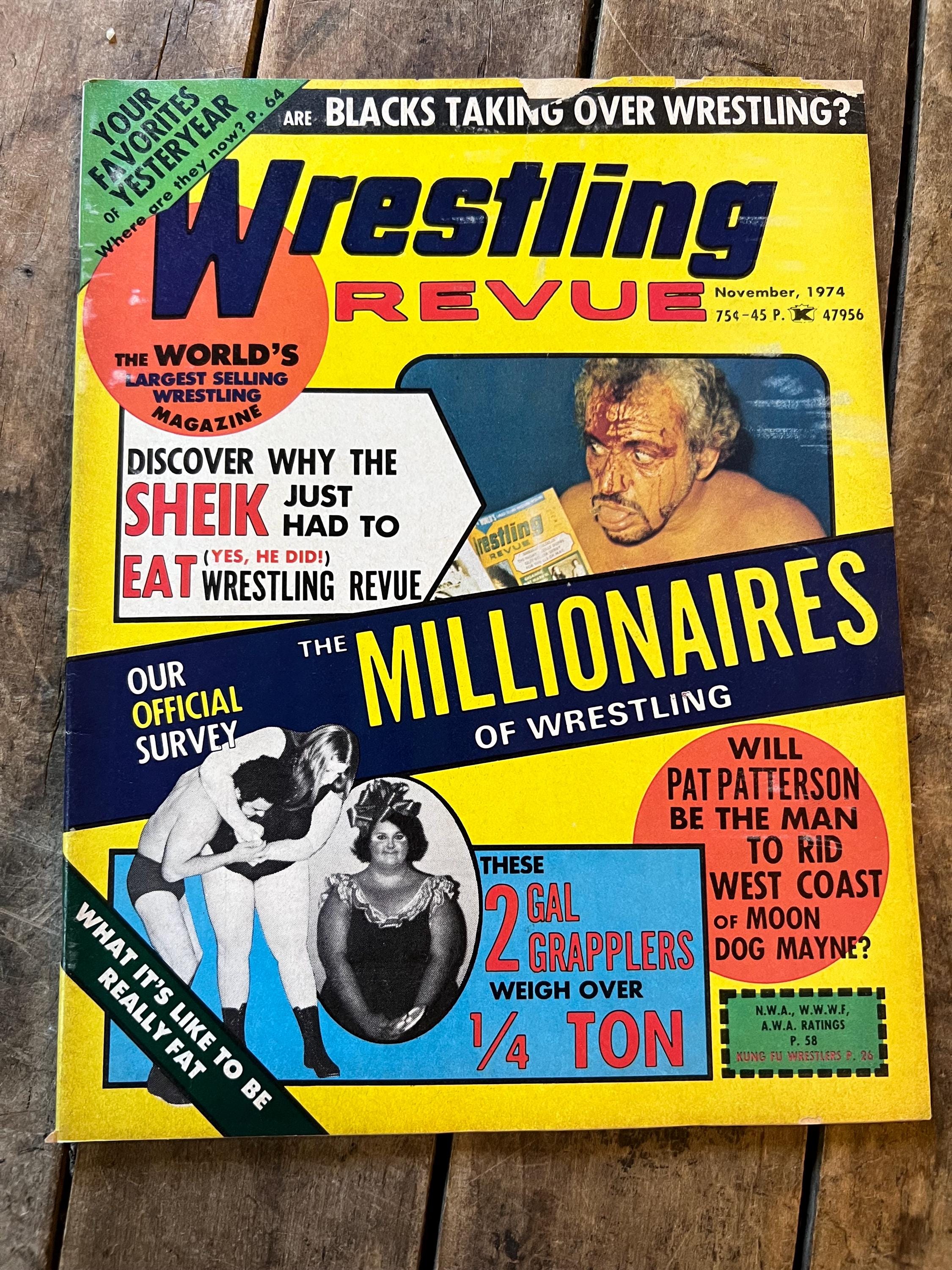 Wrestling Revue Magazine - November 1974 Issue - WWF / WWE - The SHEIK cover