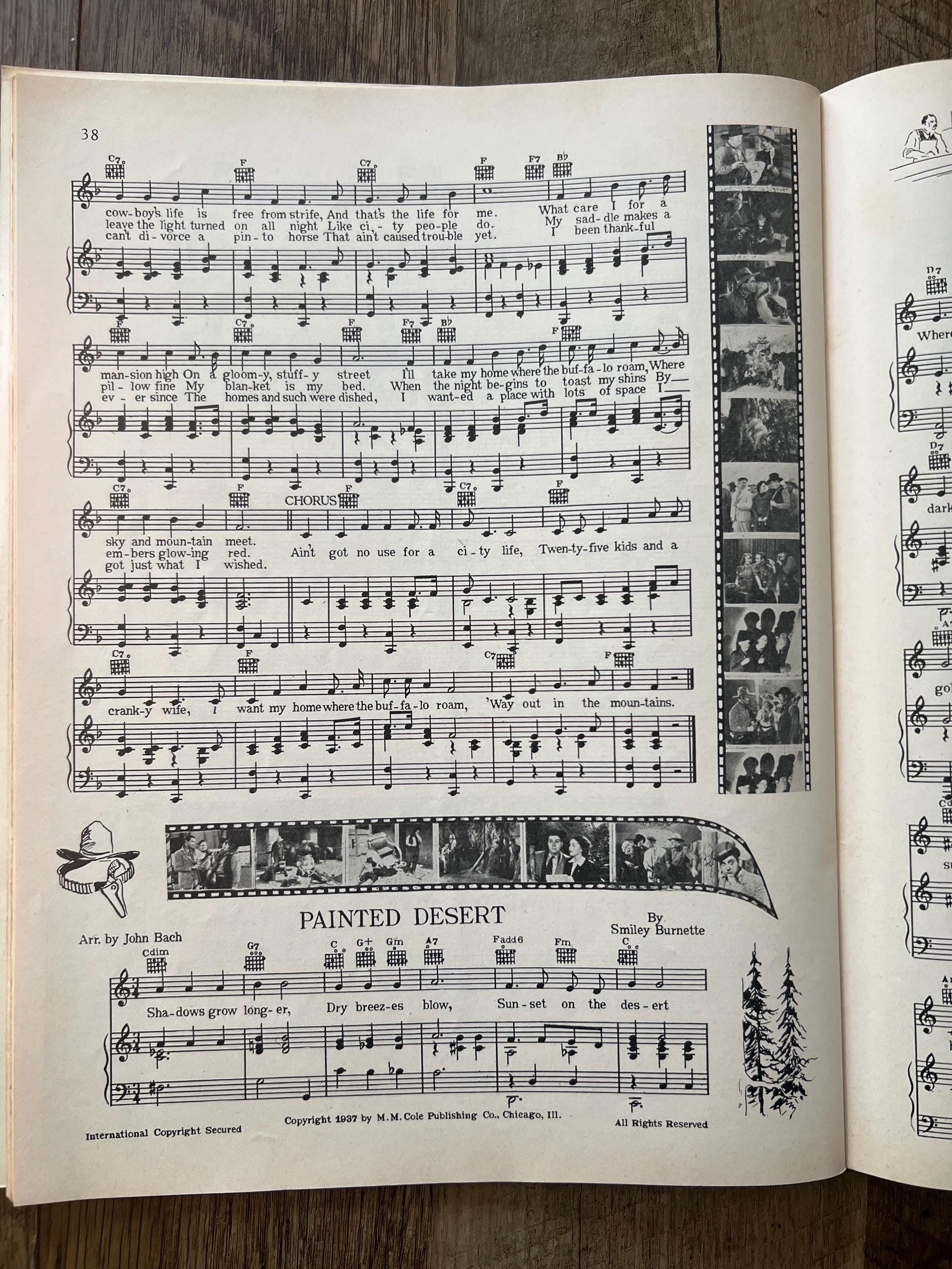 1930s Smiley Burnette Cowboy Songs - Vintage Sheet Music