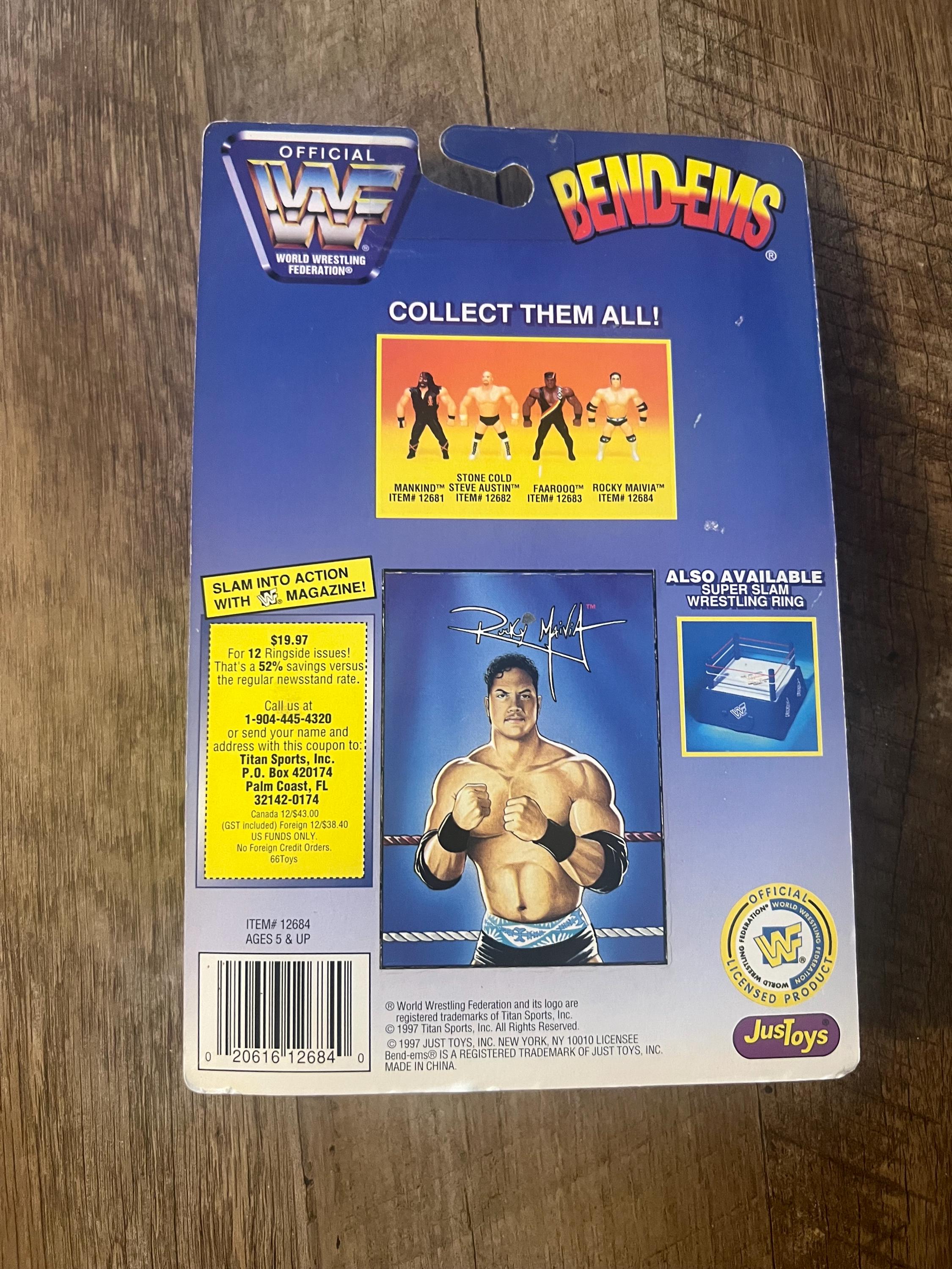 Vintage 1997 WWF Rocky Maivia The Rock Action Figure - MOC