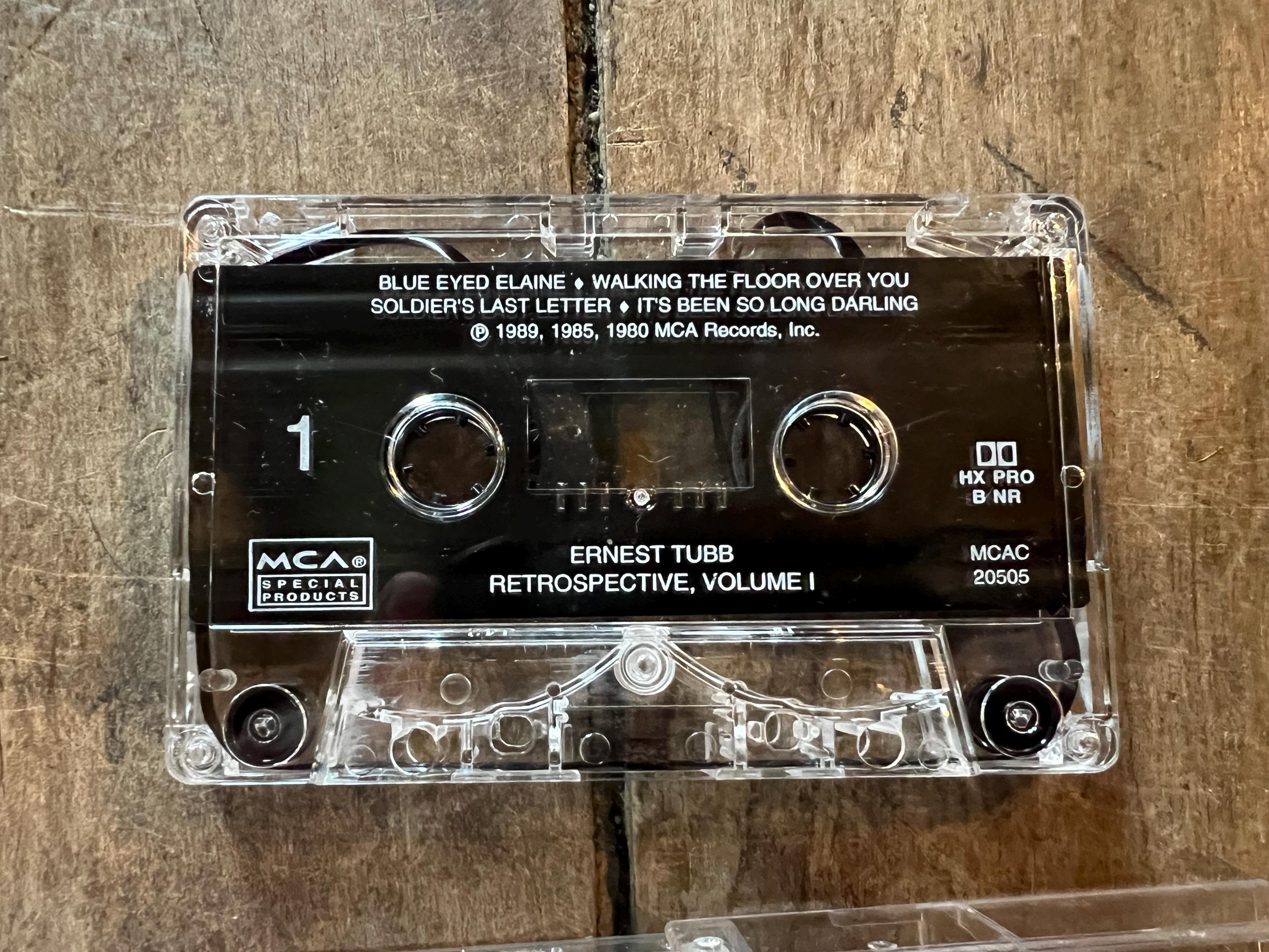 Ernest Tubb Retrospective Vol. 1 Cassette Tape - 1987 MCA Country Music