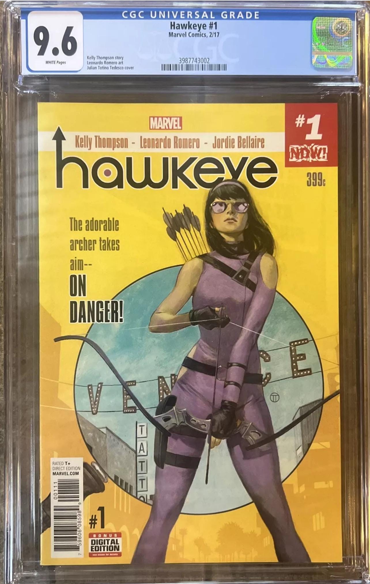HAWKEYE #1 - Kate Bishop - Marvel Comics - Leonardo Romero art work - CGC Graded 9.6