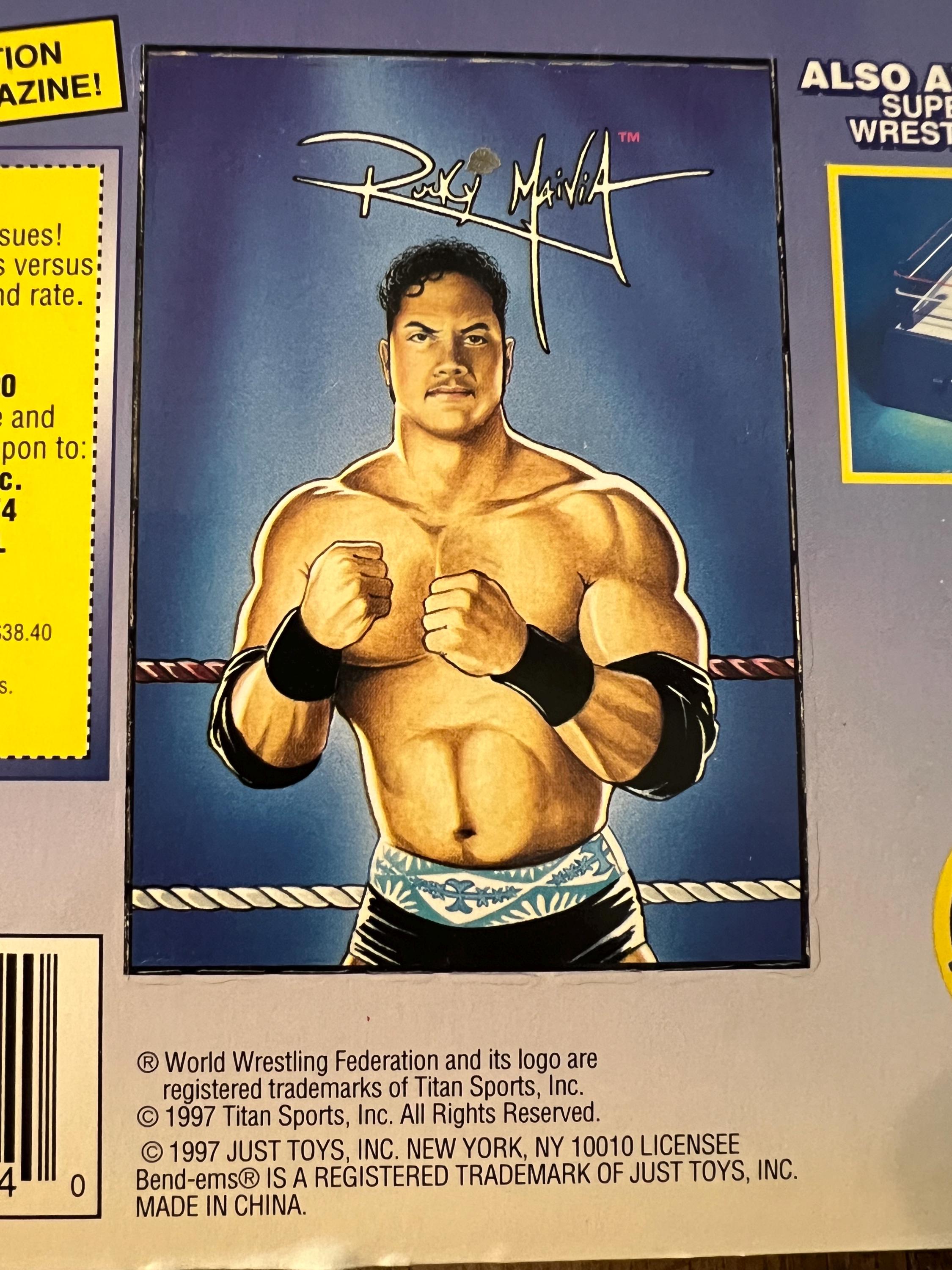 Vintage 1997 WWF Rocky Maivia The Rock Action Figure - MOC