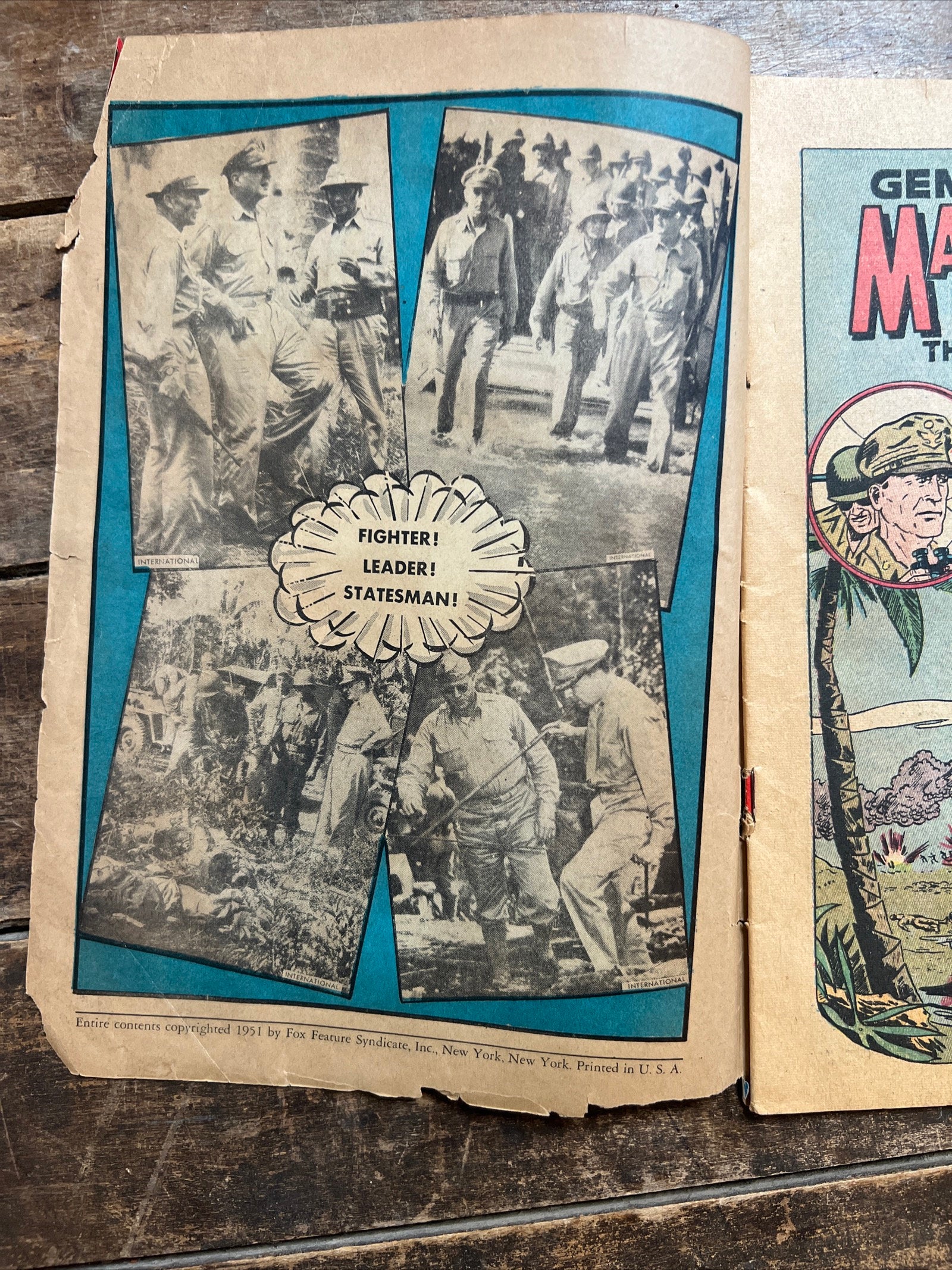 1951 General Douglas MacArthur Comic Book: Fox Feature Syndicate No.1
