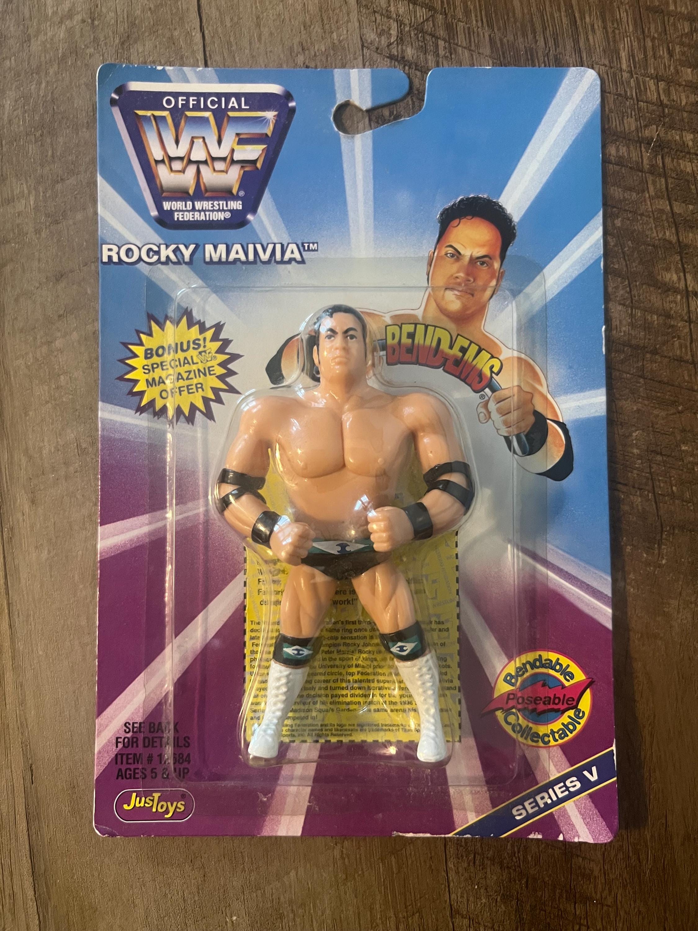 Vintage 1997 WWF Rocky Maivia The Rock Action Figure - MOC