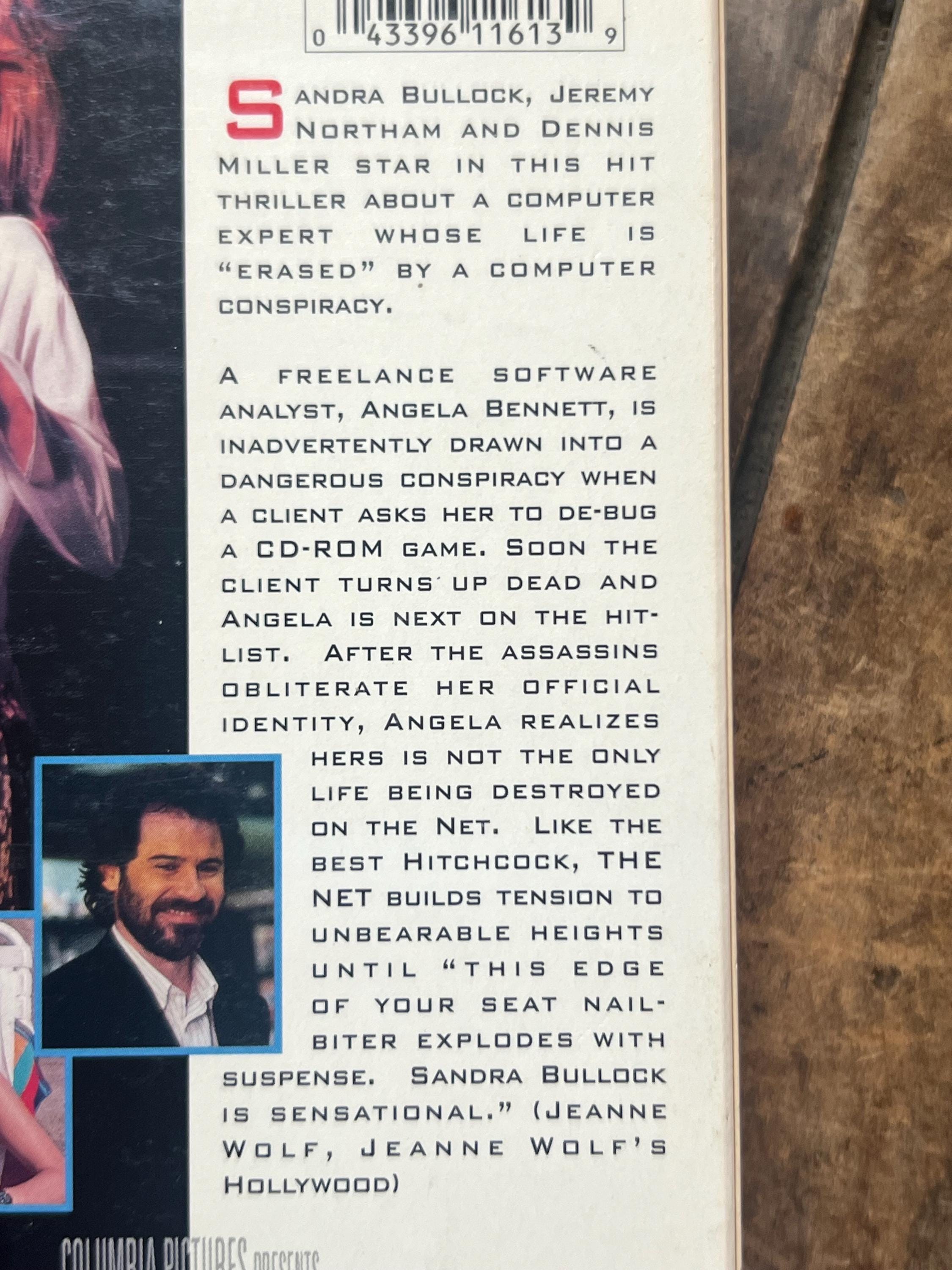 The Net - VHS Movie ( 1995 ) - Starring Sandra Bullock & Dennis Miller