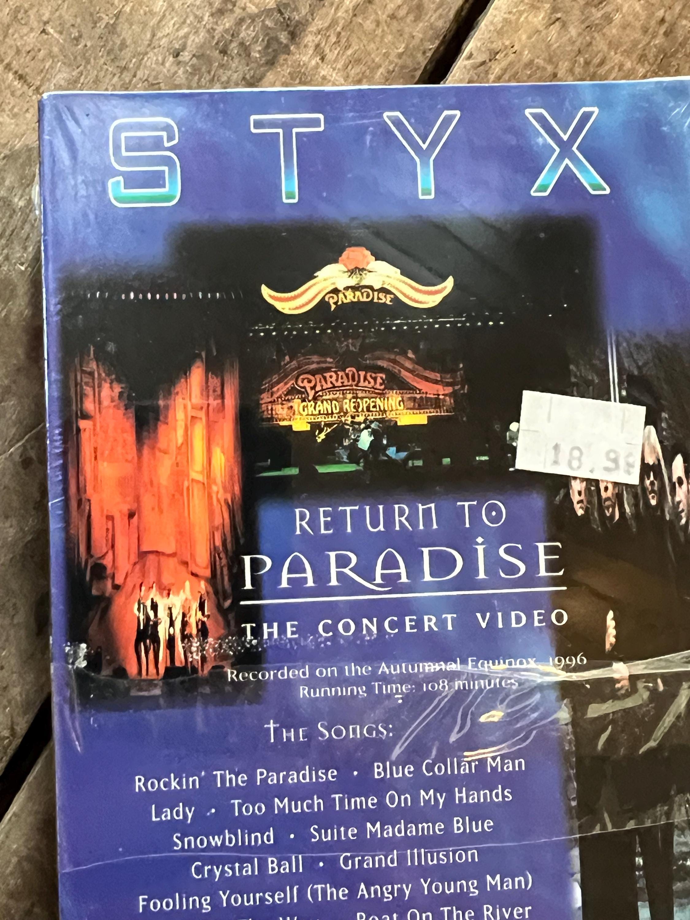 STYX “Return To Paradise” The Concert Video ( 1997 VHS Movie) NOS New Sealed Movie