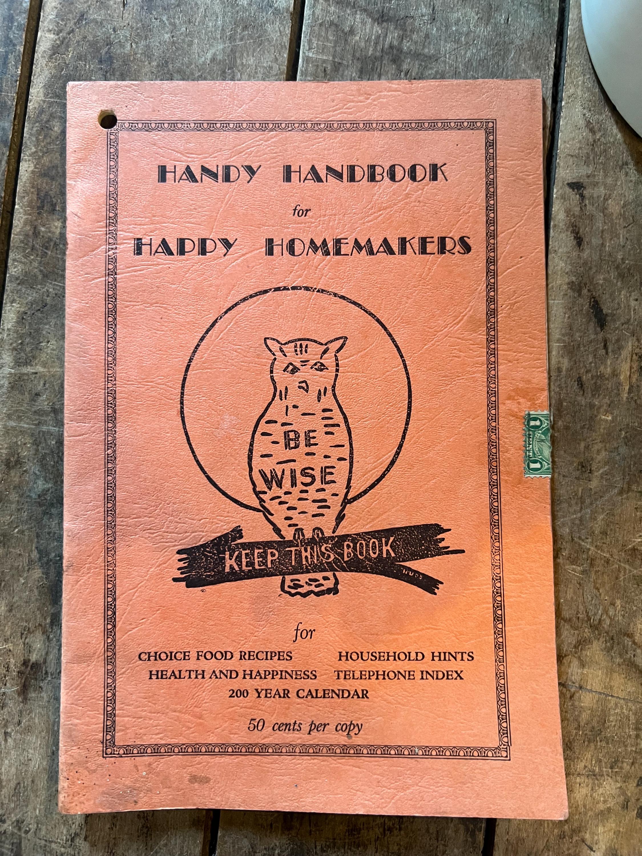 1930s Cook Book: Handy Handbook for Happy Homemakers, Middletown Bank