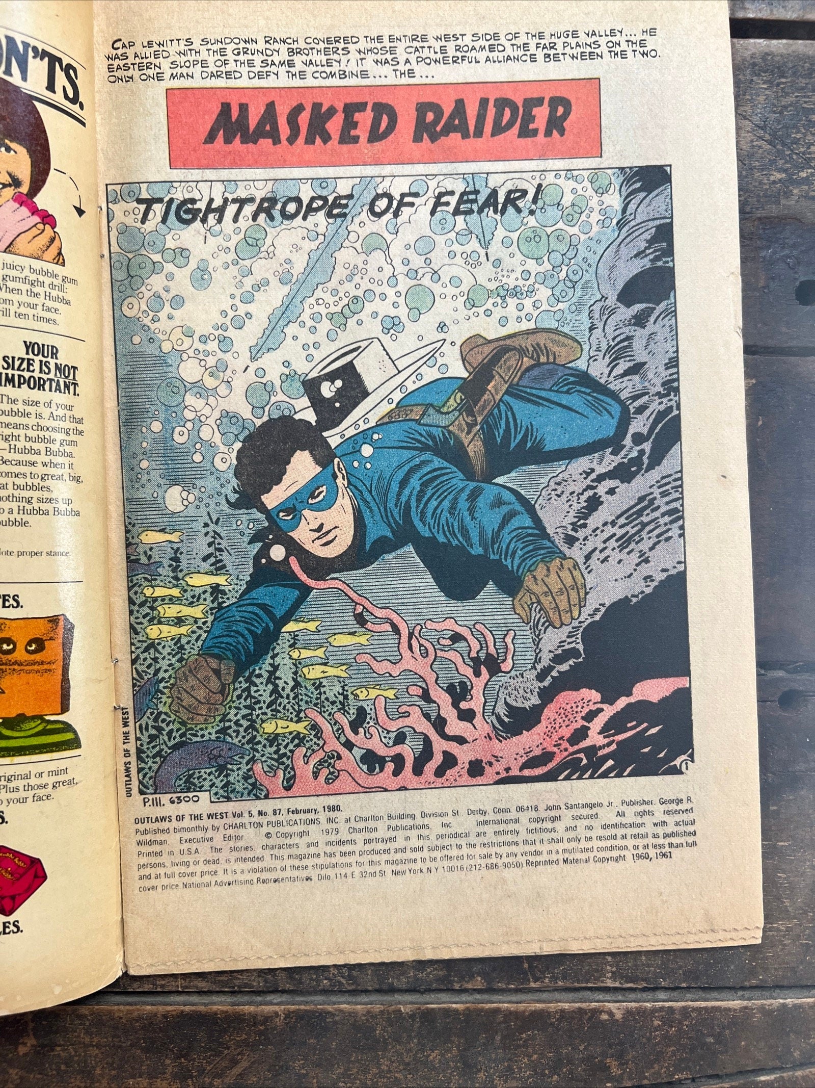 1980 Outlaws of the West Comic Book: Wyatt Earp & Cheyenne Kid