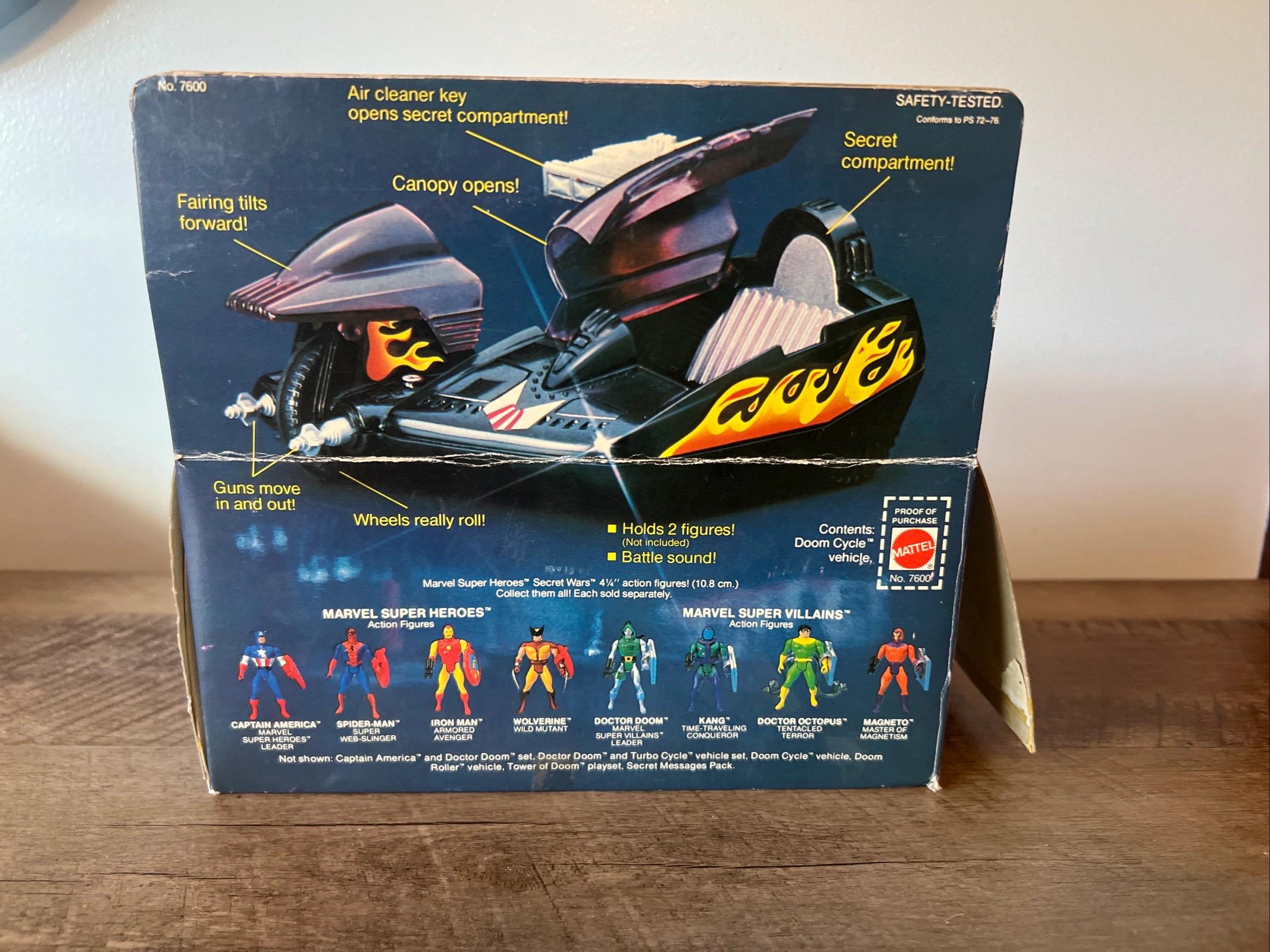 Vintage 1984 Mattel - Marvel Super Heroes Secret Wars - DOOM CYCLE & Original Box with Instructions