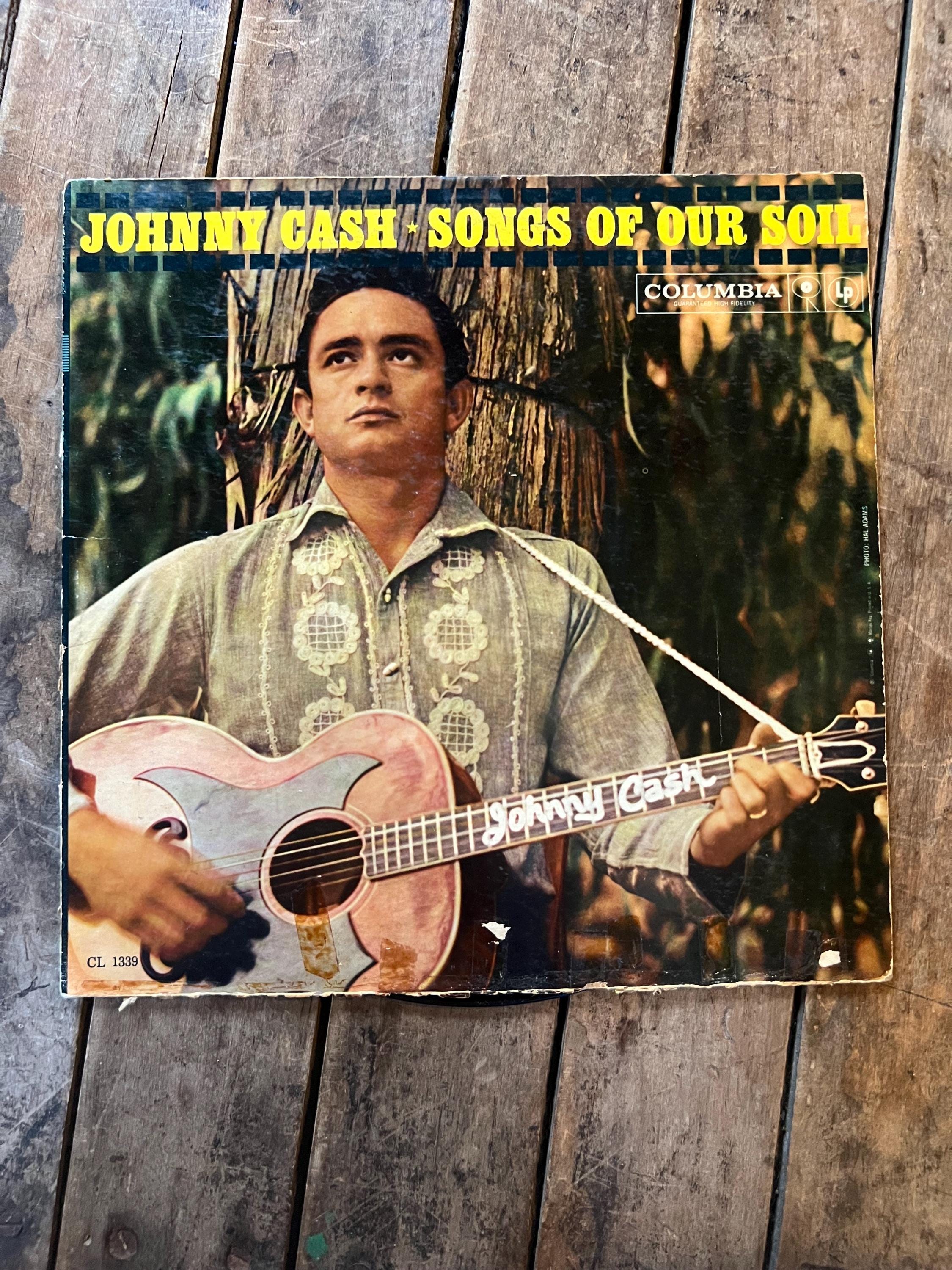 Vintage 1959 Johnny Cash "Songs of Our Soil" LP Record - Columbia Records
