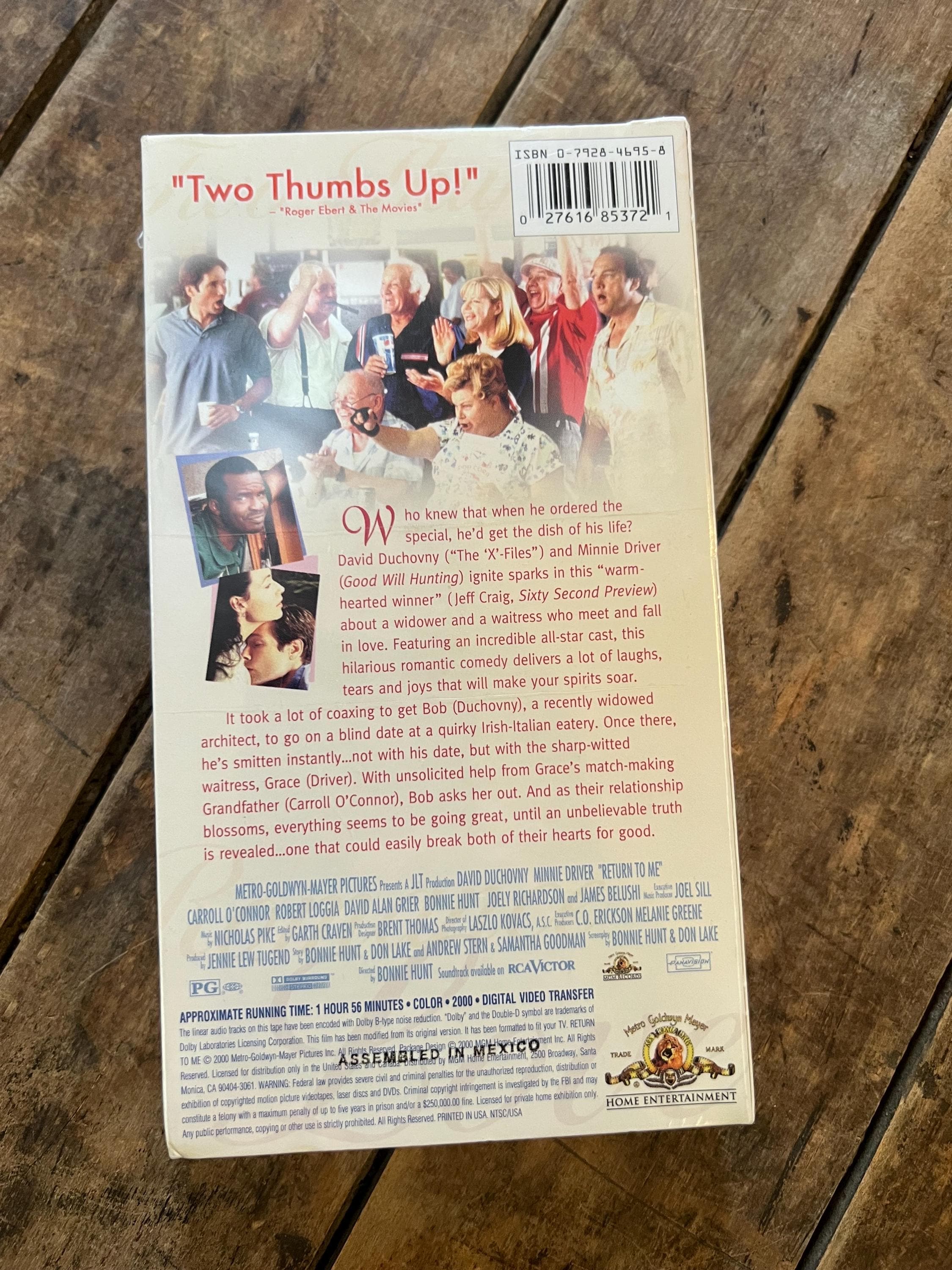 Return To Me ( VHS 2000) Starring - Minnie Driver & David Duchovny - NOS Sealed