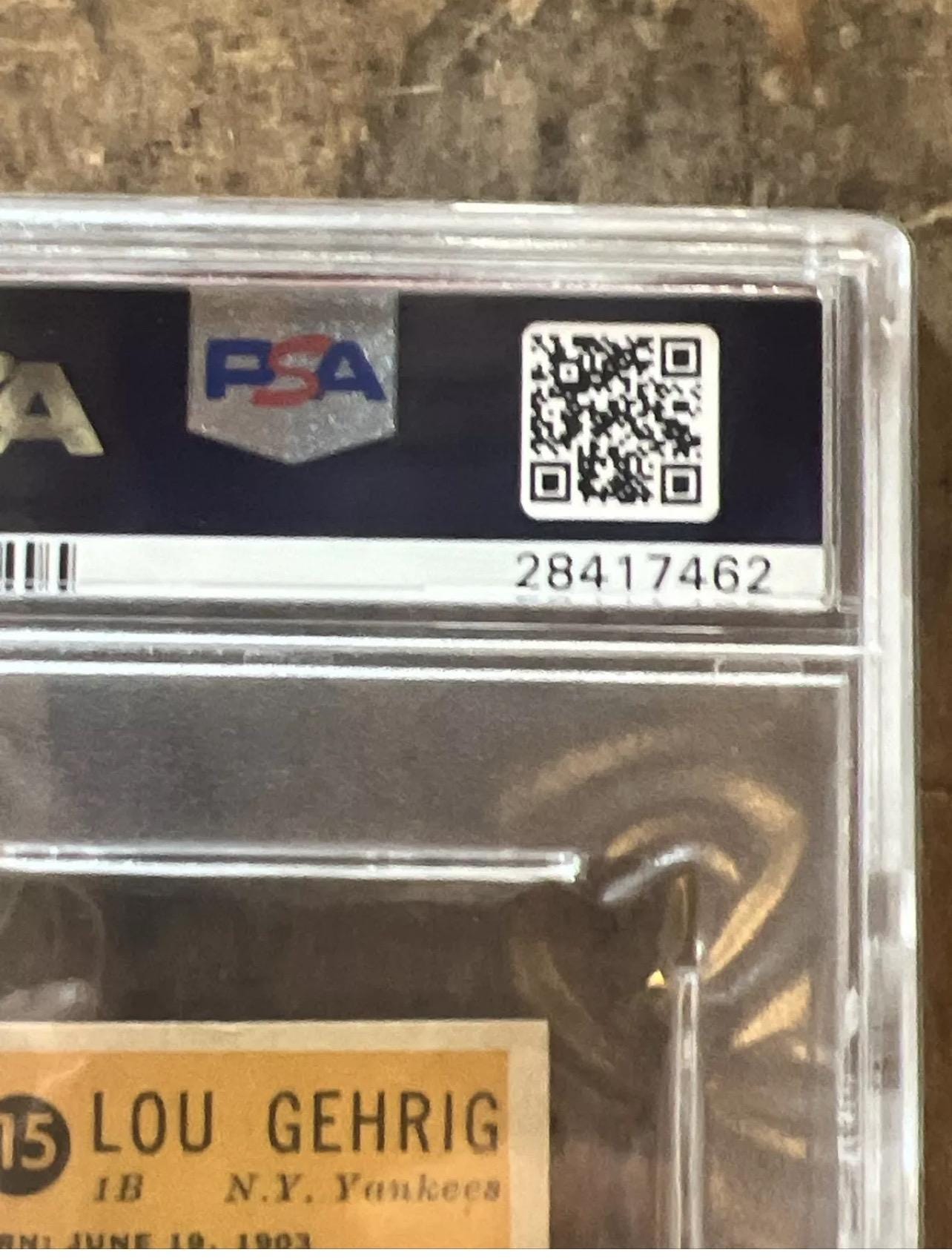 1963 Bazooka Lou Gehrig Baseball Card - All-Time Greats, PSA 6