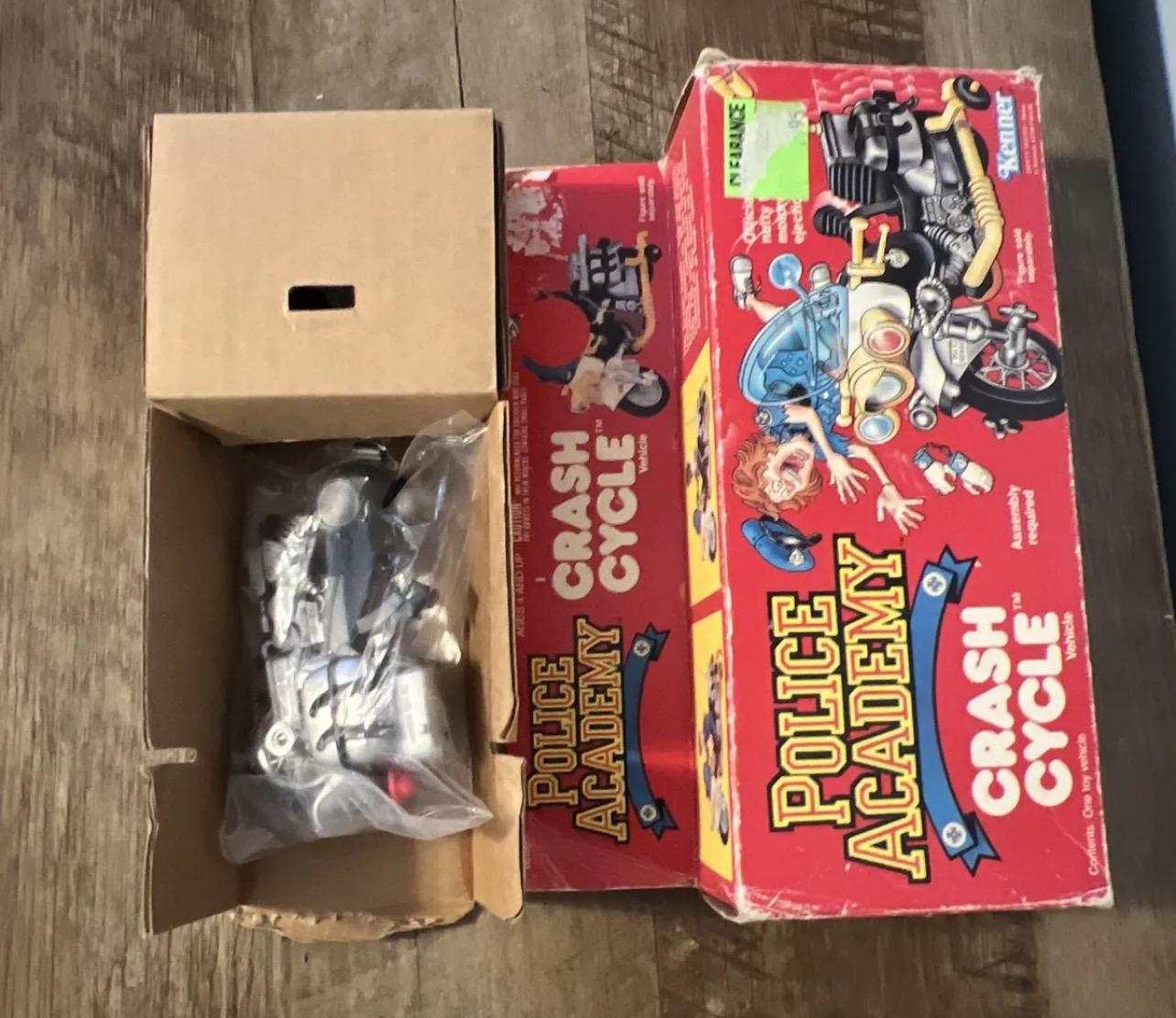 Vintage 1988 Kenner - POLICE ACADEMY Crash Cycle - Action Figure Vehicle - Original Box