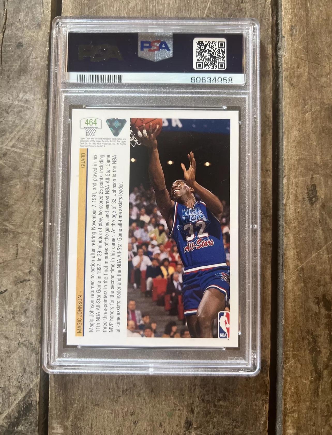 Vintage 1991 Upper Deck Magic Johnson All-Star Card - PSA 8
