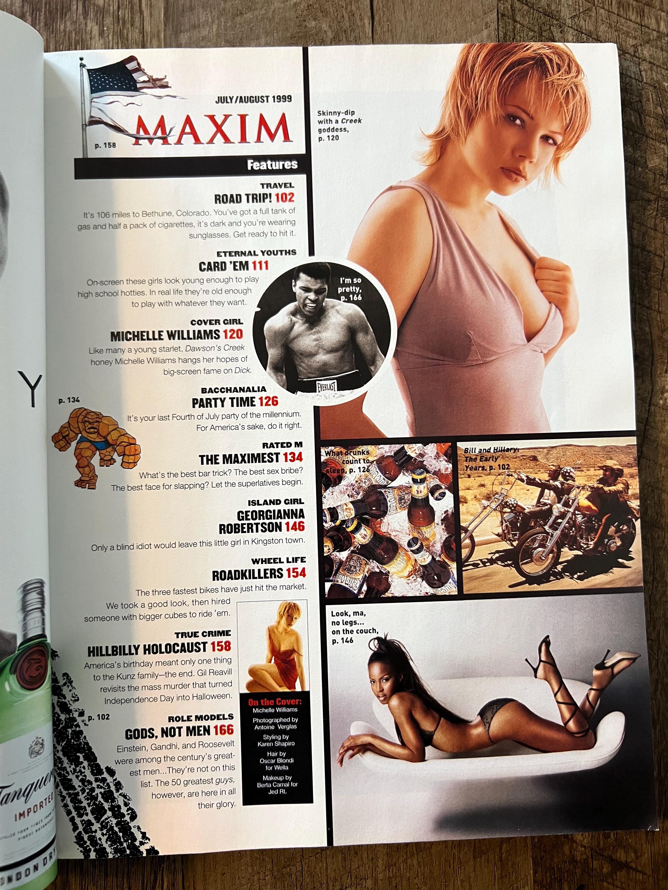 Vintage MAXIM Magazine July/August 1999: Michelle Williams Cover