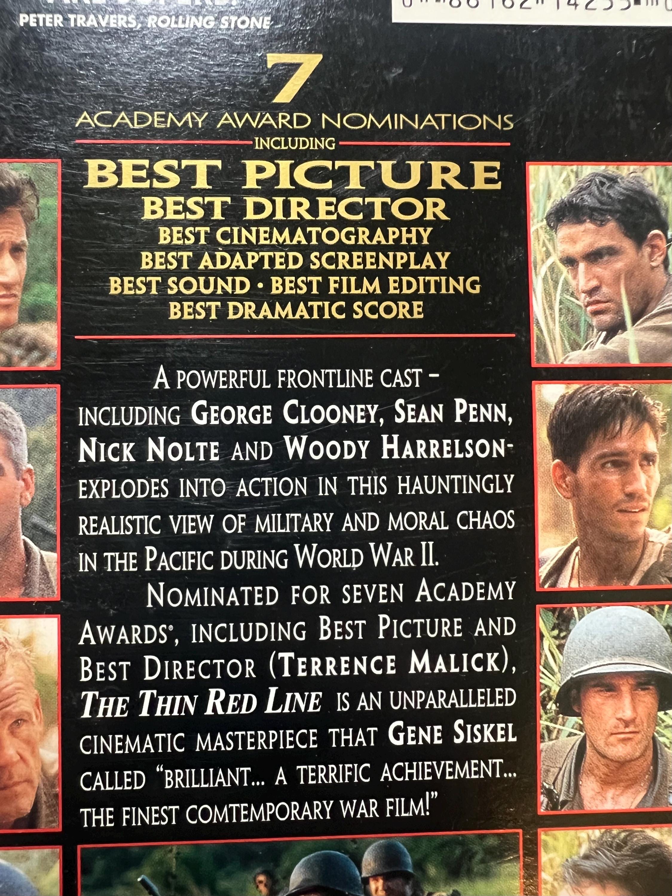 The Thin Red Line VHS - 1999 War Movie - Academy Award Nominee