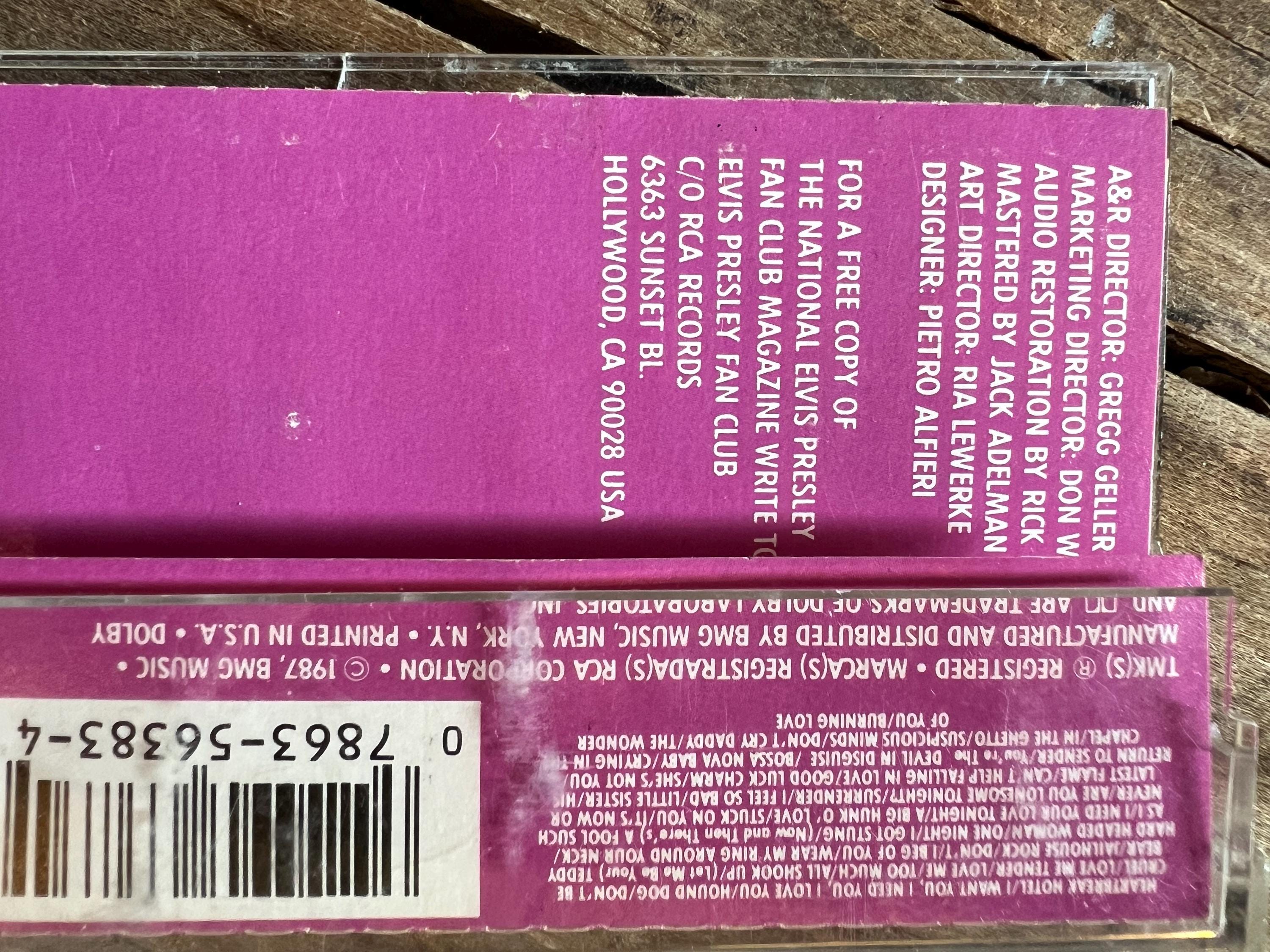 Vintage 1987 Elvis Presley Cassette Tape: Top Ten Hits, RCA Victor