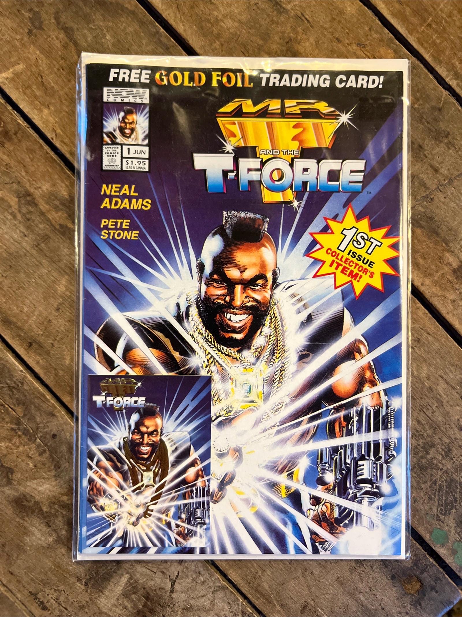 Mr. T and the T-Force #1 (1993 Now Comics ) First Issue & Gold Foil Trading Card