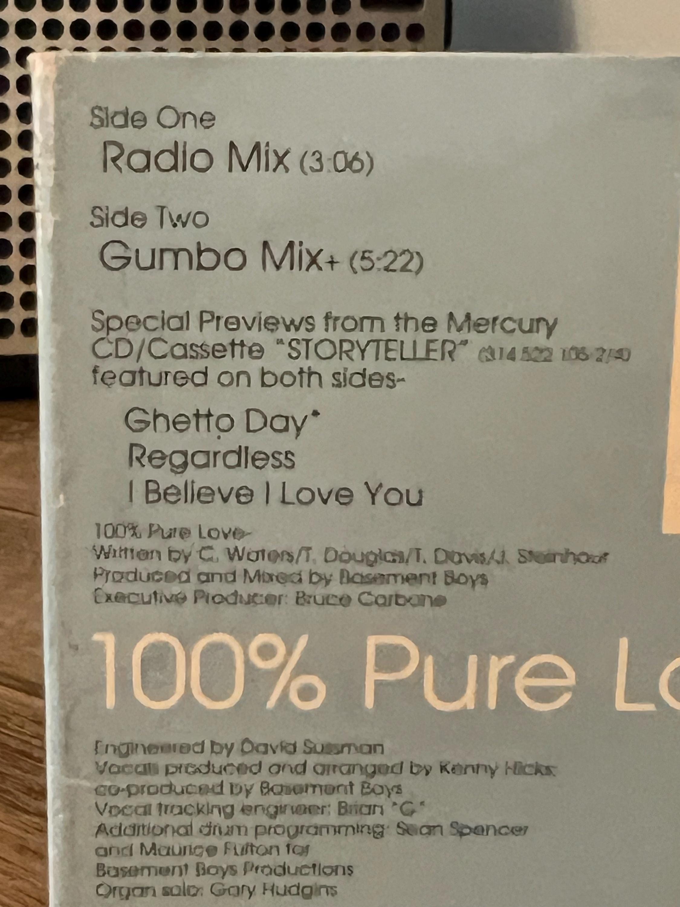 Vintage 1994 Crystal Waters 100% Pure Love Cassette Tape