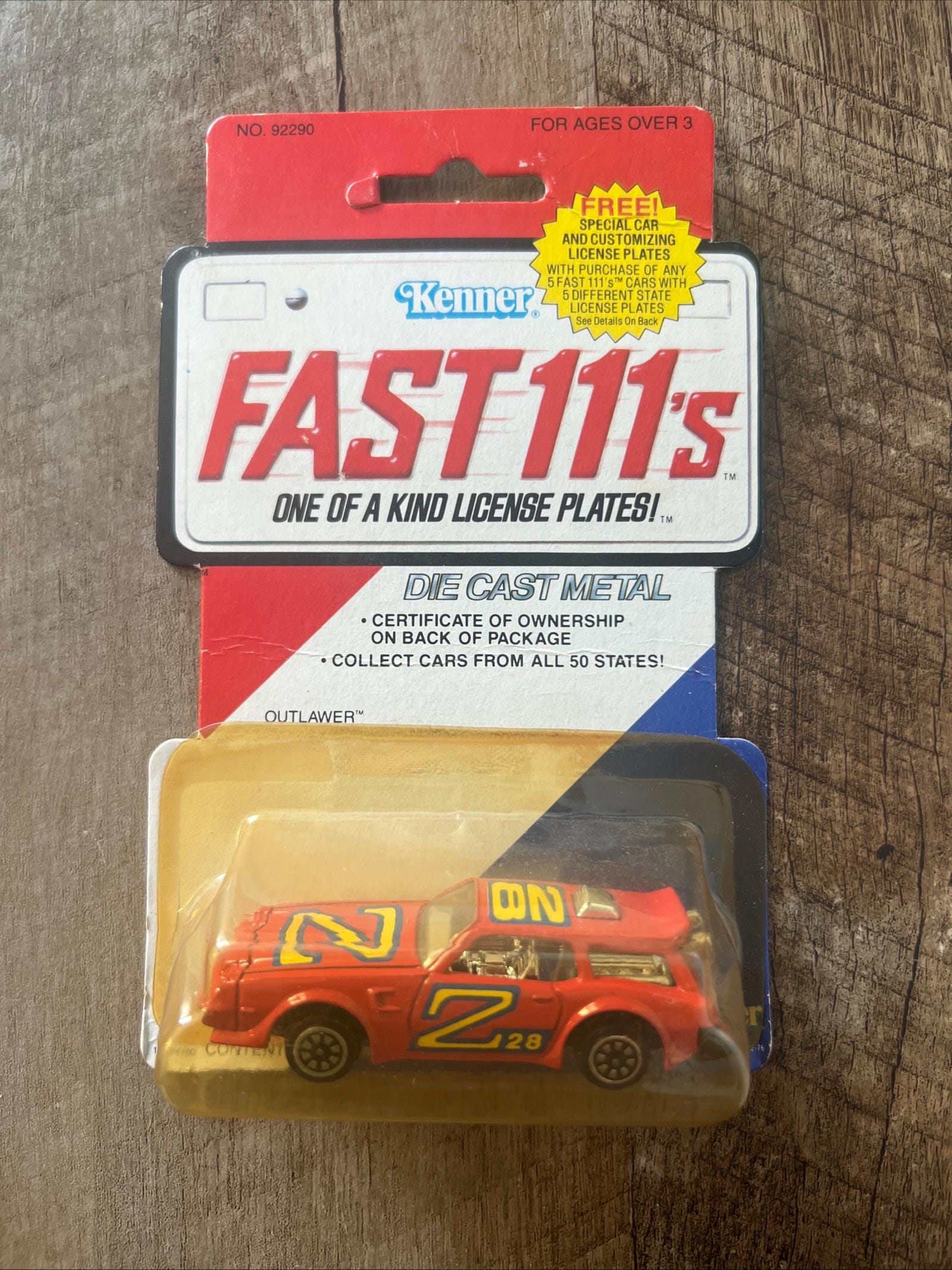 1981 Kenner FAST 111's OUTLAWER Die Cast Car - Sealed on Card