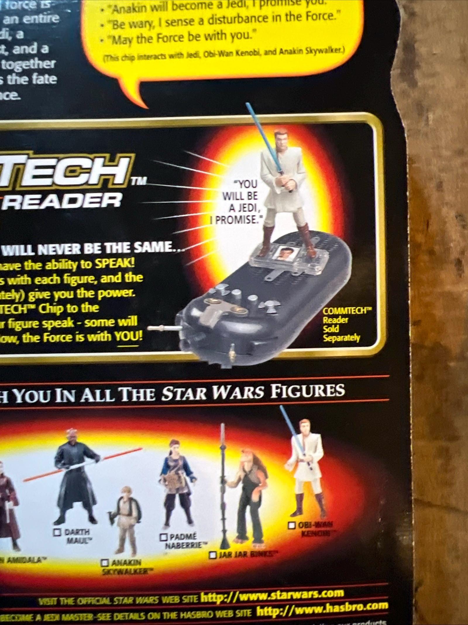 1998 Star Wars Episode 1 Qui-Gon Jinn Action Figure - Commtech Chip - MOC