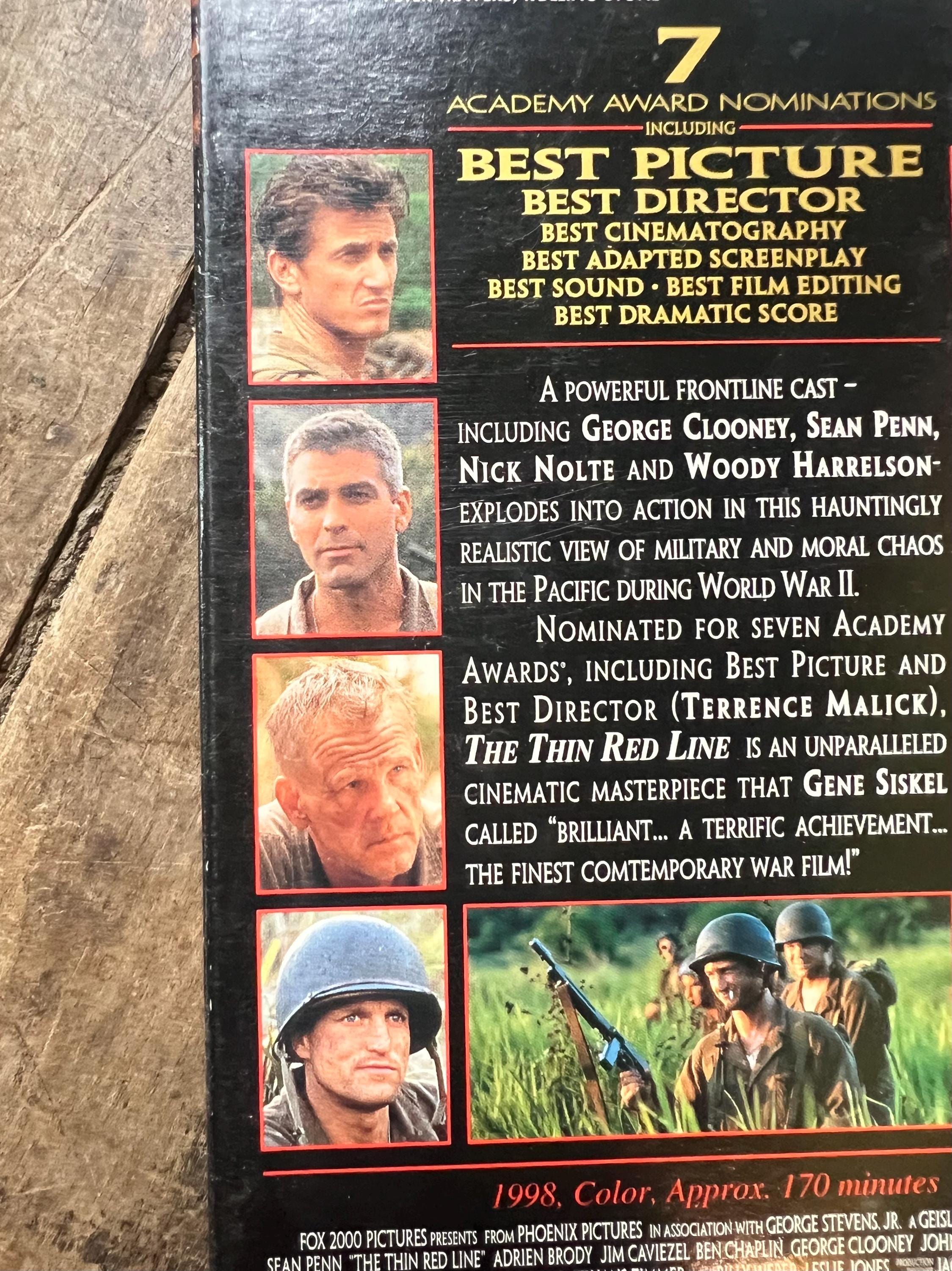 The Thin Red Line VHS - 1999 War Movie - Academy Award Nominee