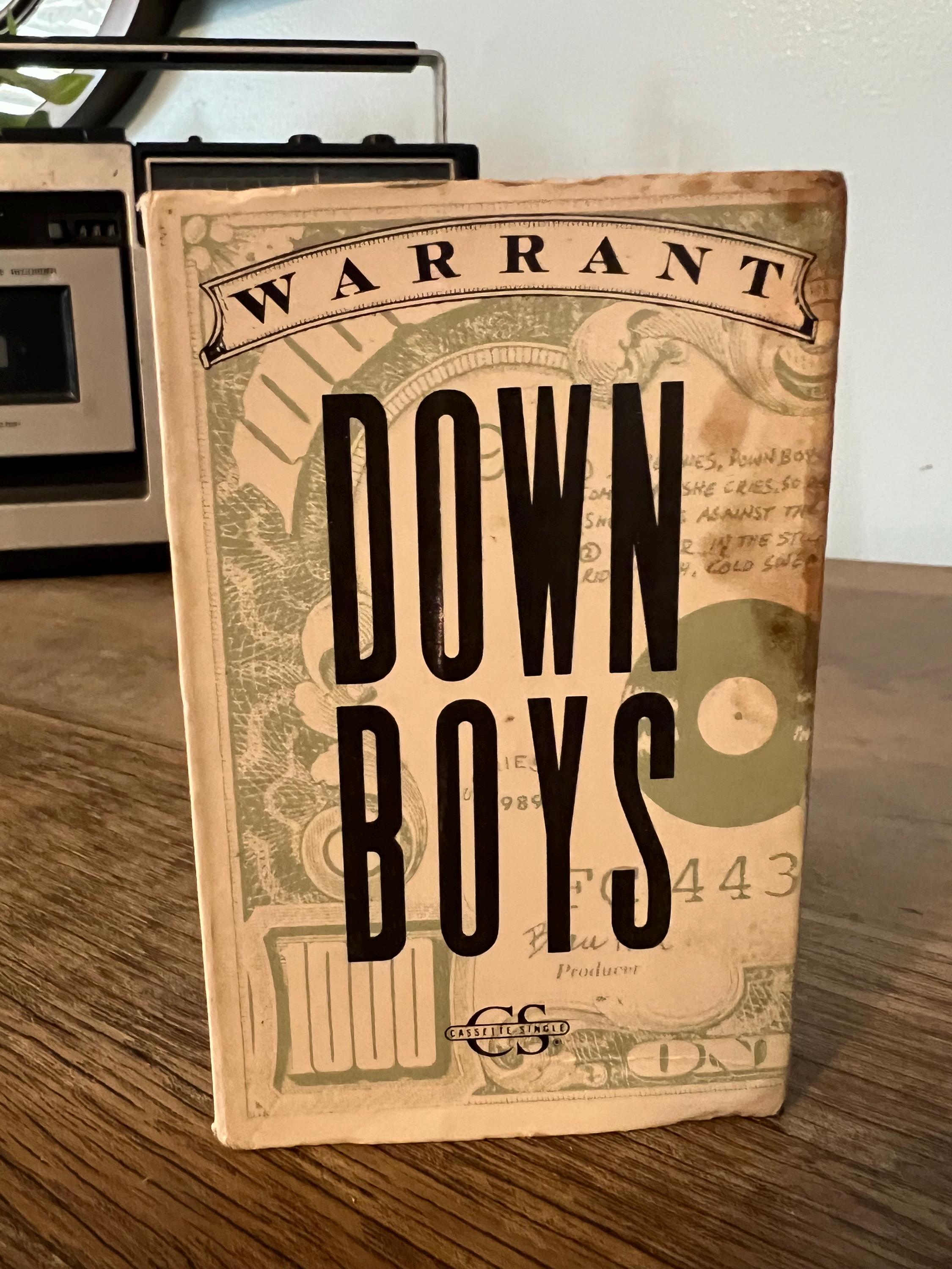 Vintage 1989 Warrant "Down Boys" Cassette Tape - Glam Heavy Metal