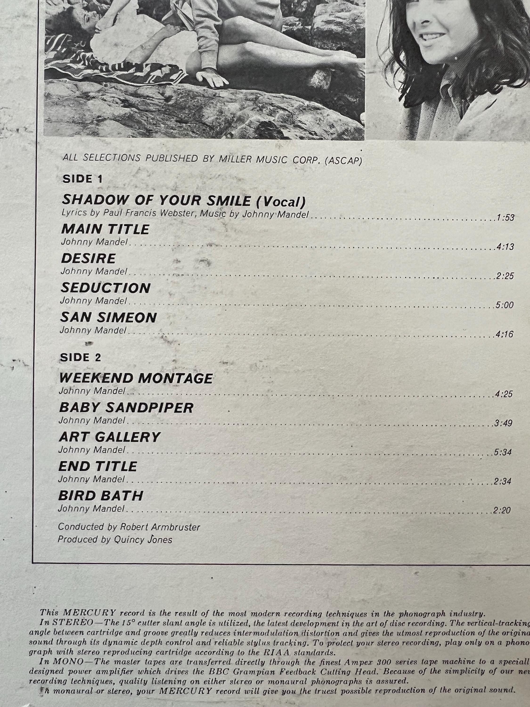 The Sandpiper Soundtrack LP: Johnny Mandel, 1965 Mercury Records