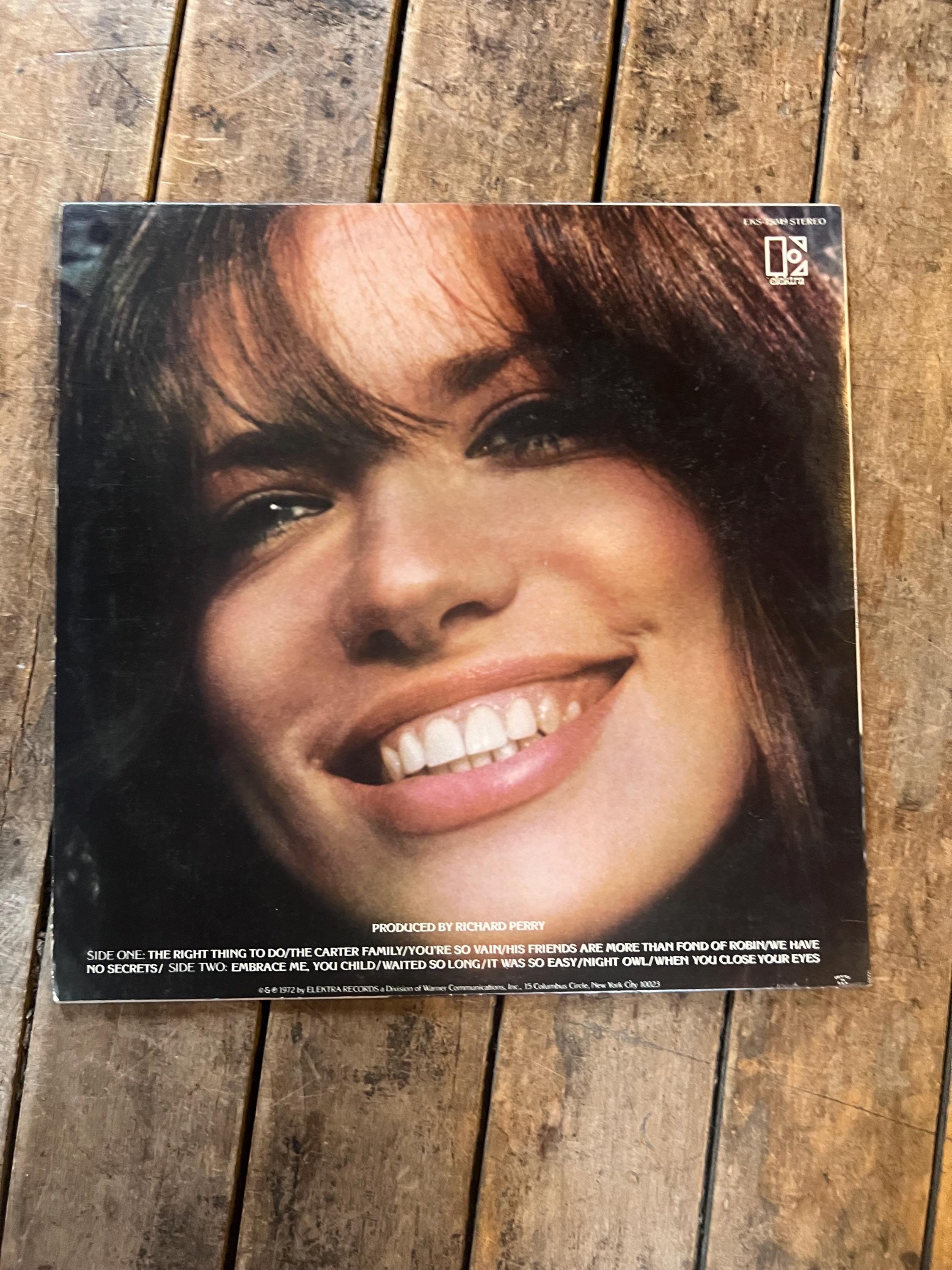 Vintage 1972 Carly Simon "No Secrets" LP Record - Electra Records