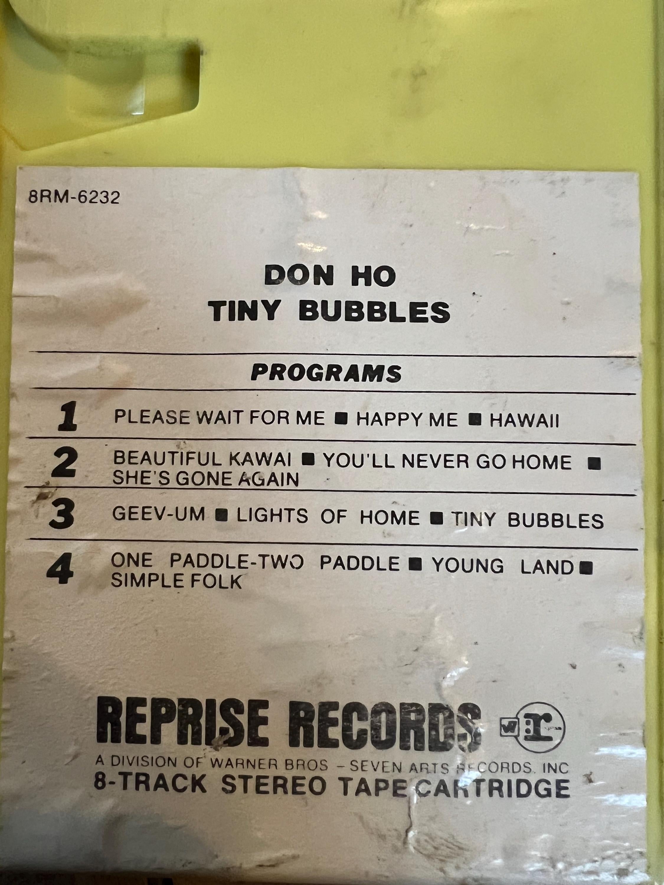 1966 DON HO “Tiny Bubbles” - Reprise Records 8-Track Tape