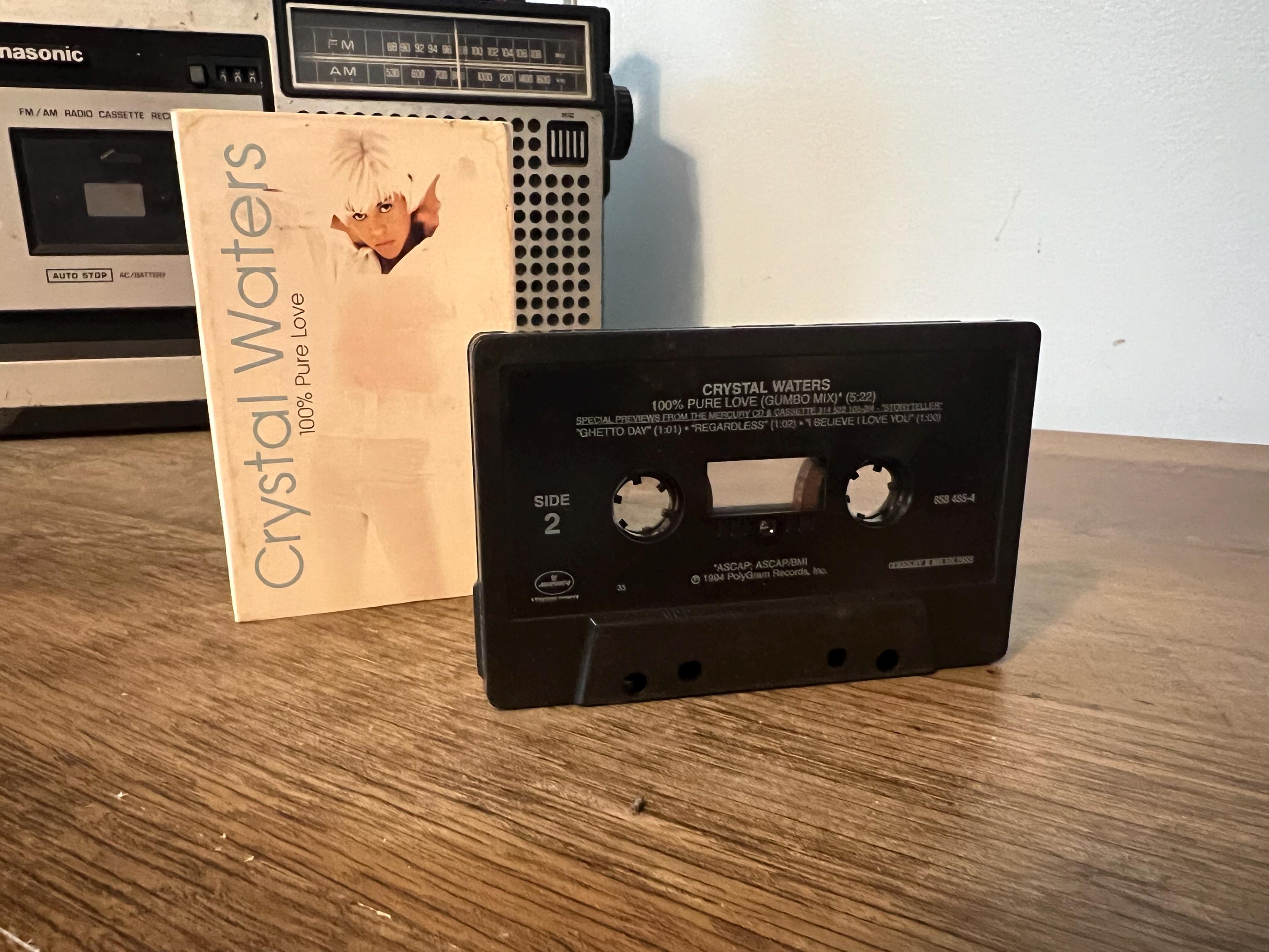 Vintage 1994 Crystal Waters 100% Pure Love Cassette Tape