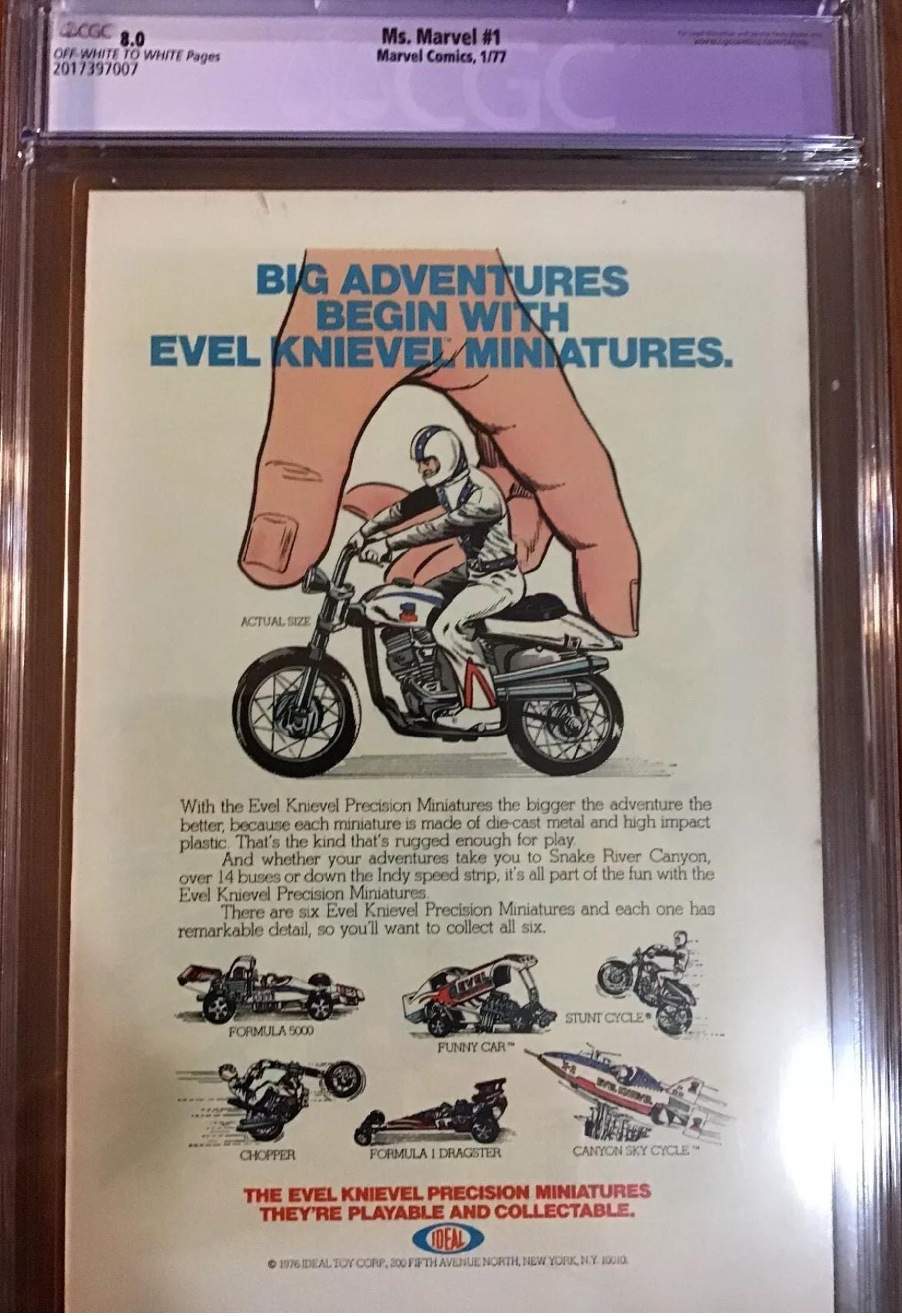 Vintage January 1977 Ms Marvel MARVEL COMIC #1 / Graded Comic CGC 8.0. / First appearance of Carol Danvers as Ms. Marvel - key issue