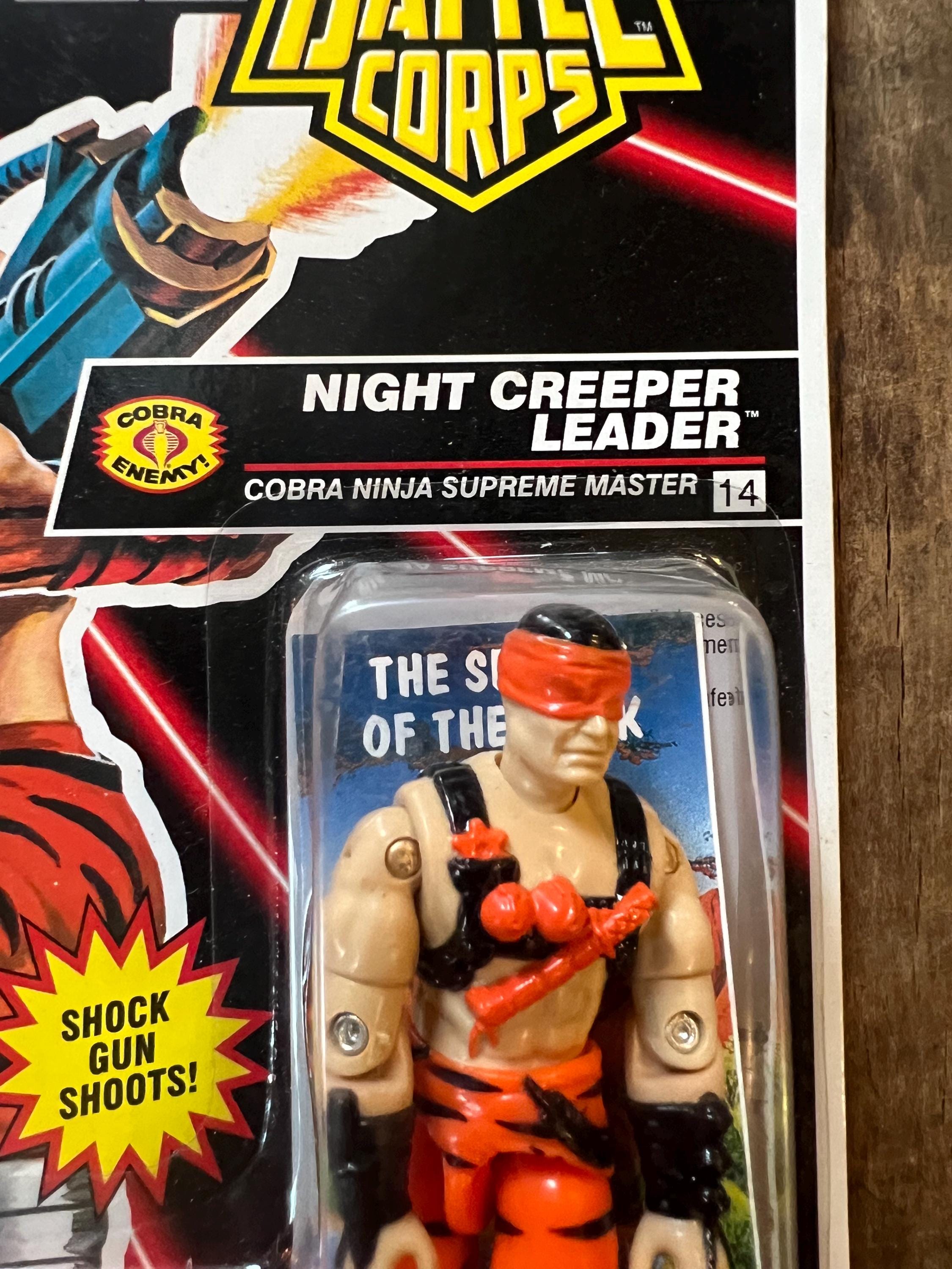 1992 Hasbro GI JOE ARAH - Battle Corps - Cobra Night Creeper Leader - Action Figure - Sealed on Original Card
