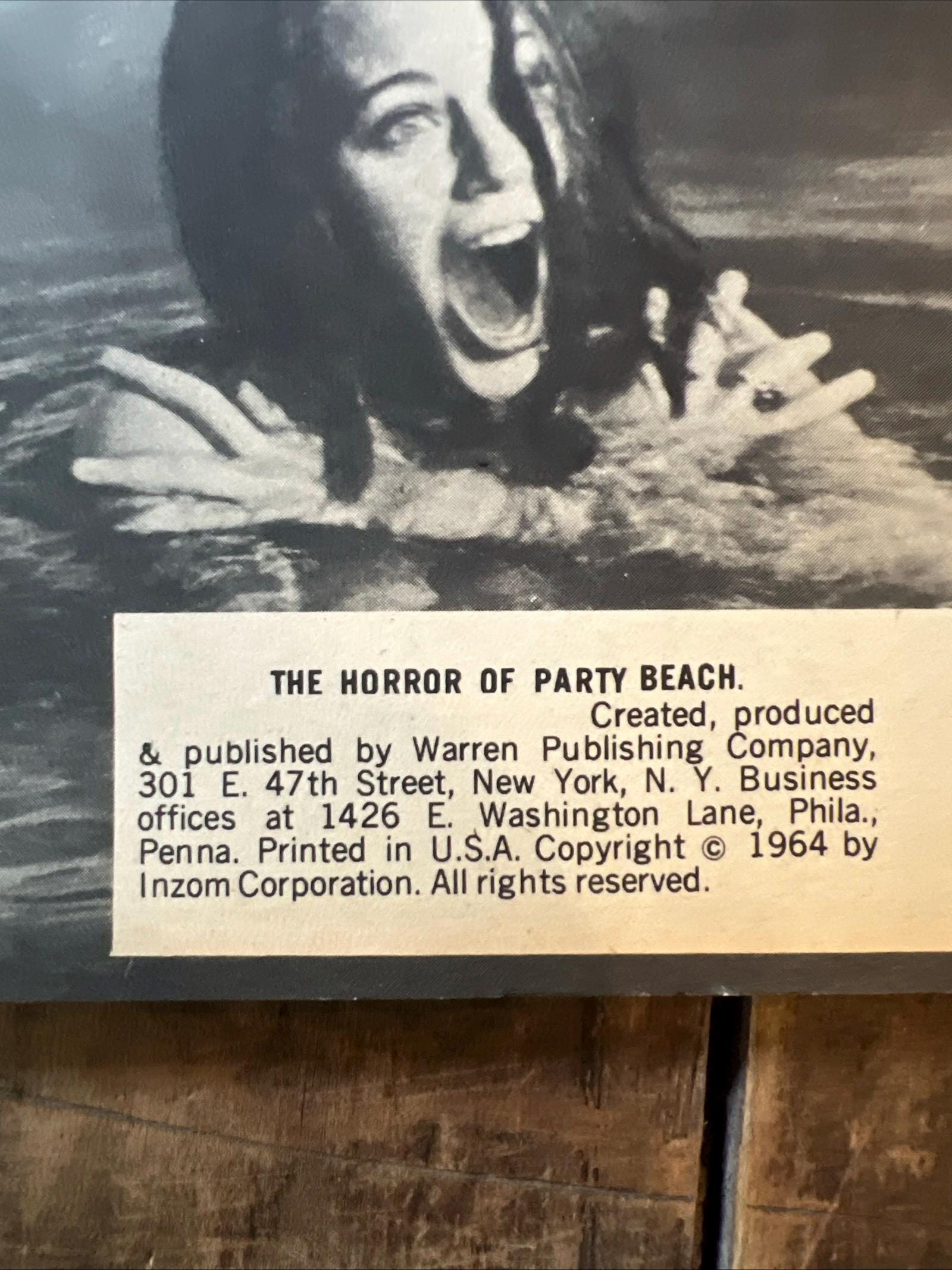 The Famous Films HORROR Of Party Beach (1964) Photo Story Board Magazine