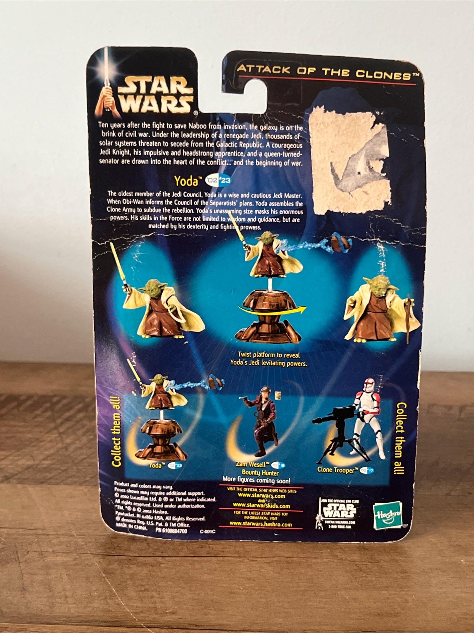 2002 Hasbro Star Wars - YODA Jedi Master Action Figure Attack Of The Clones MOC Hasbro