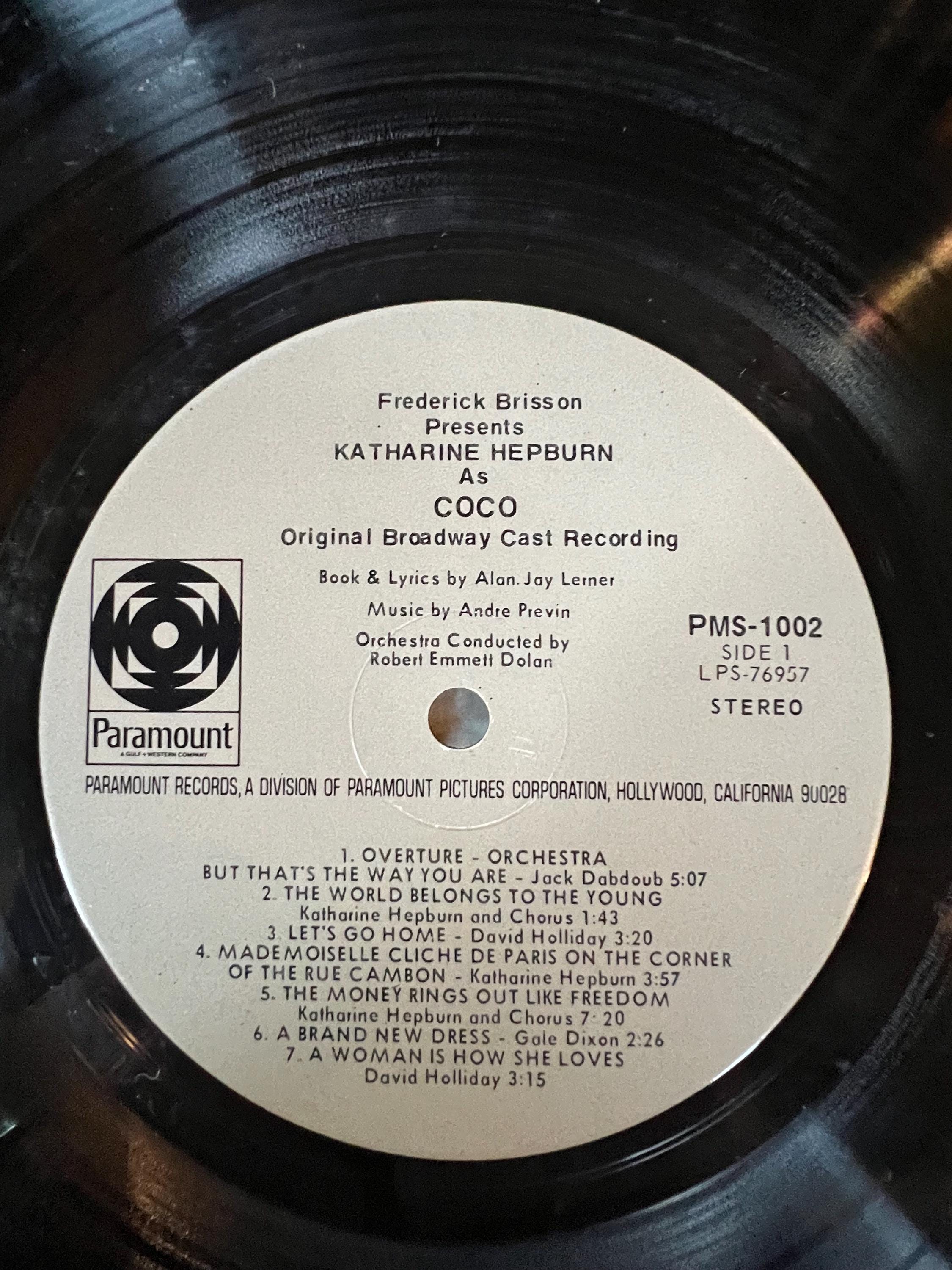 Katharine Hepburn as CoCo - 1972 Broadway Cast LP Record