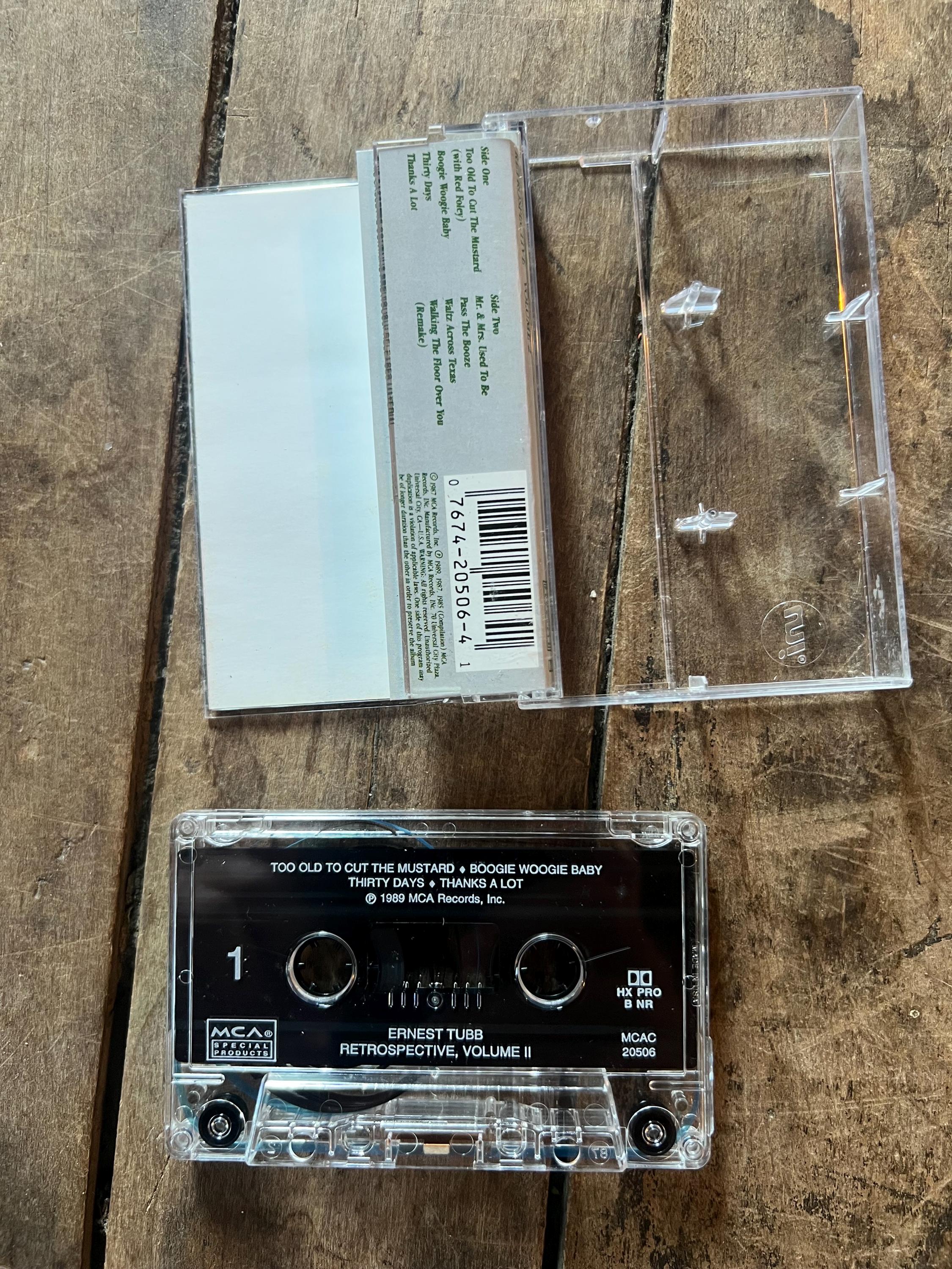 Ernest Tubb Retrospective Vol. 2 Cassette Tape - 1987 MCA Country Music