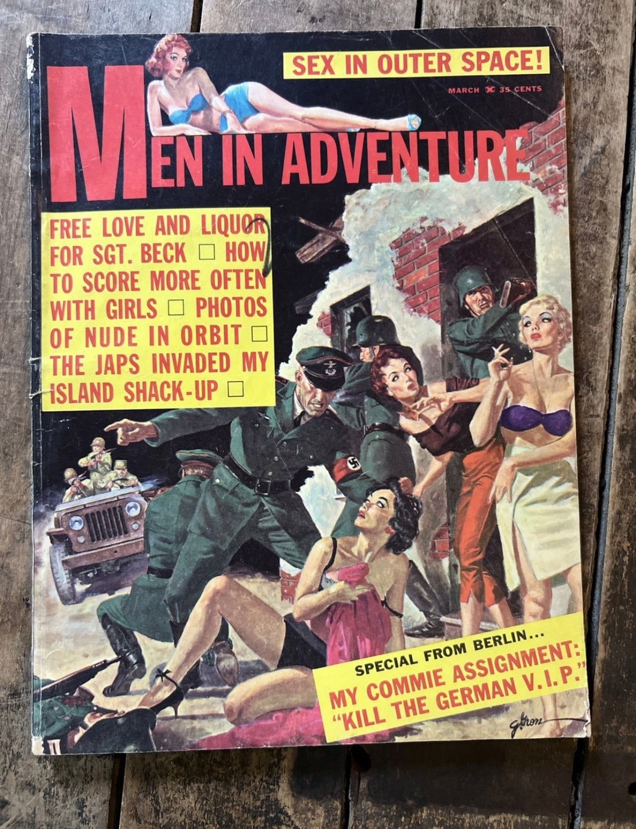 Men In Adventure Magazine - Volume 2 No. 1 ( March 1962 ) Rare Magazine