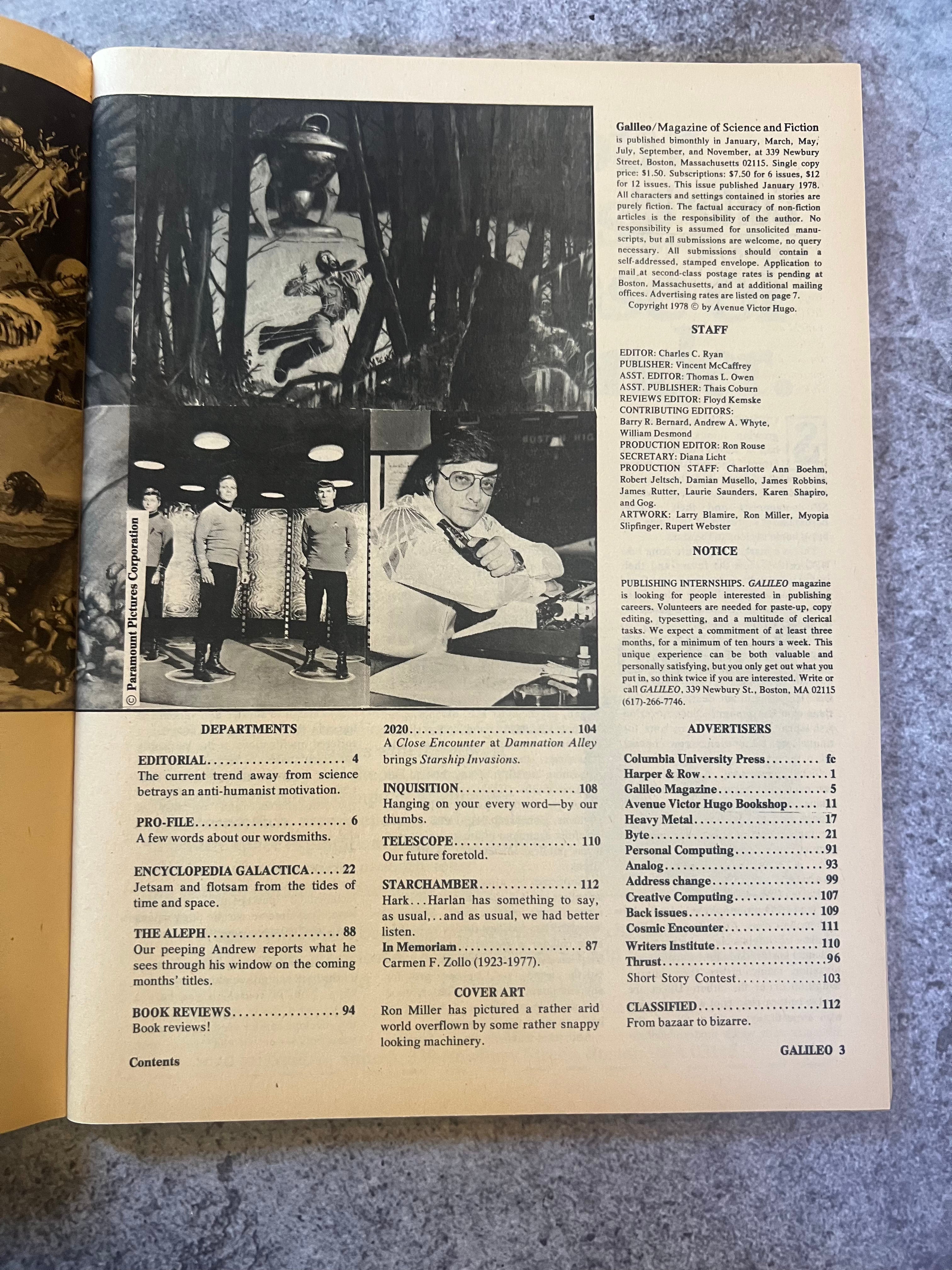 Galileo Magazine Of Science & Fiction - 1978 January Issue #6
