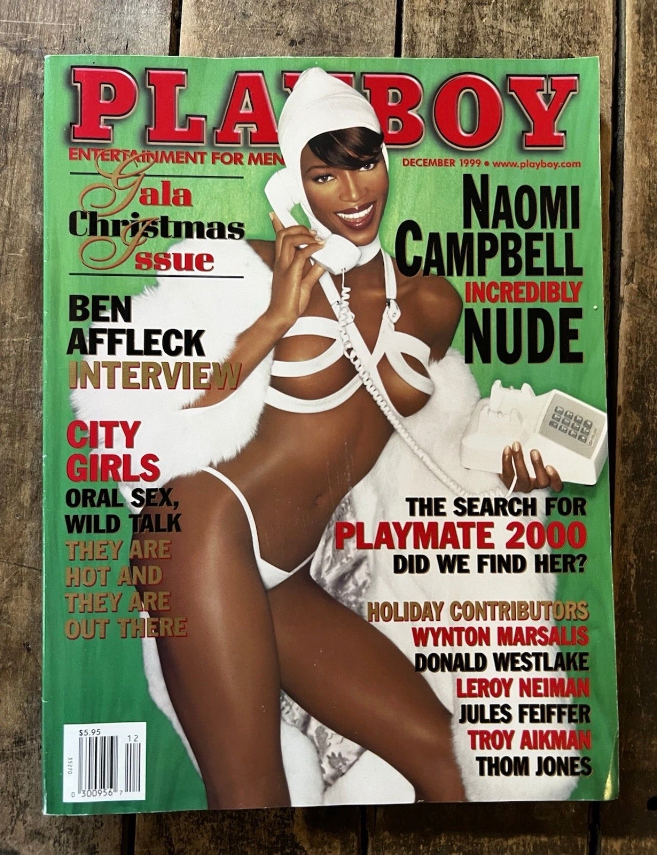 Playboy Magazine “ Entertainment For Men” - December 1999 Issue - Cover & Feature Naomi Campbell